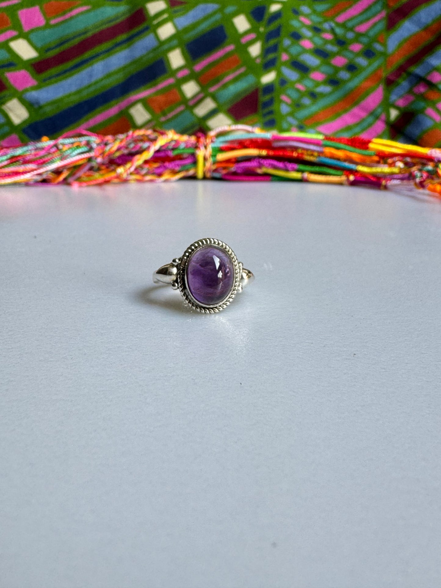 925 silver ring amethyst E77