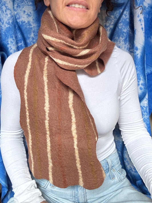 Sciarpa India lana cotta marrone