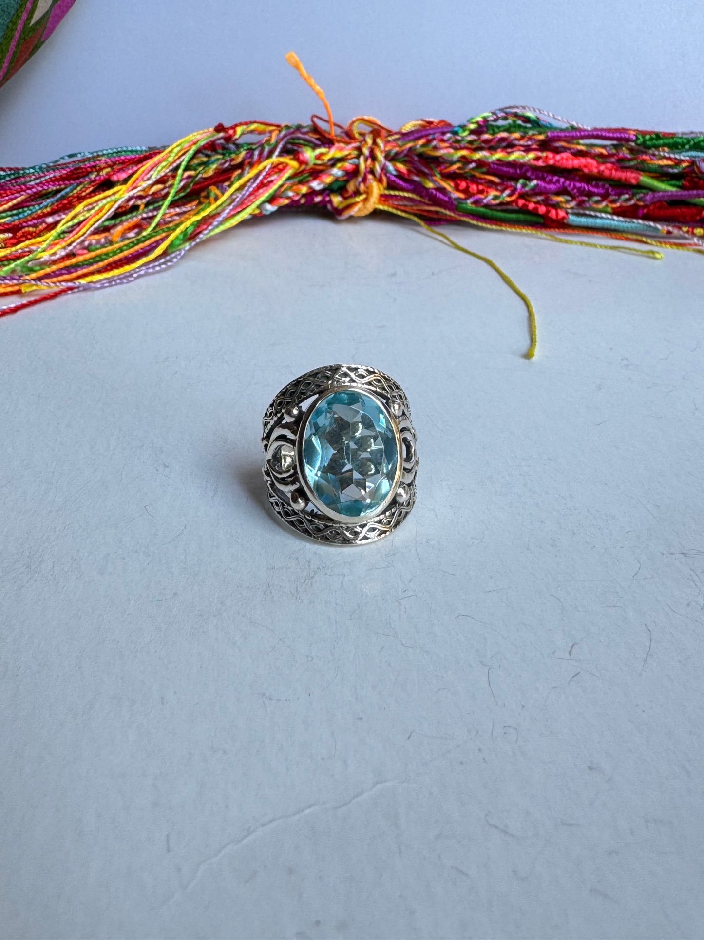 Anello argento 925 acquamarina misura 14/15 - 17AQ