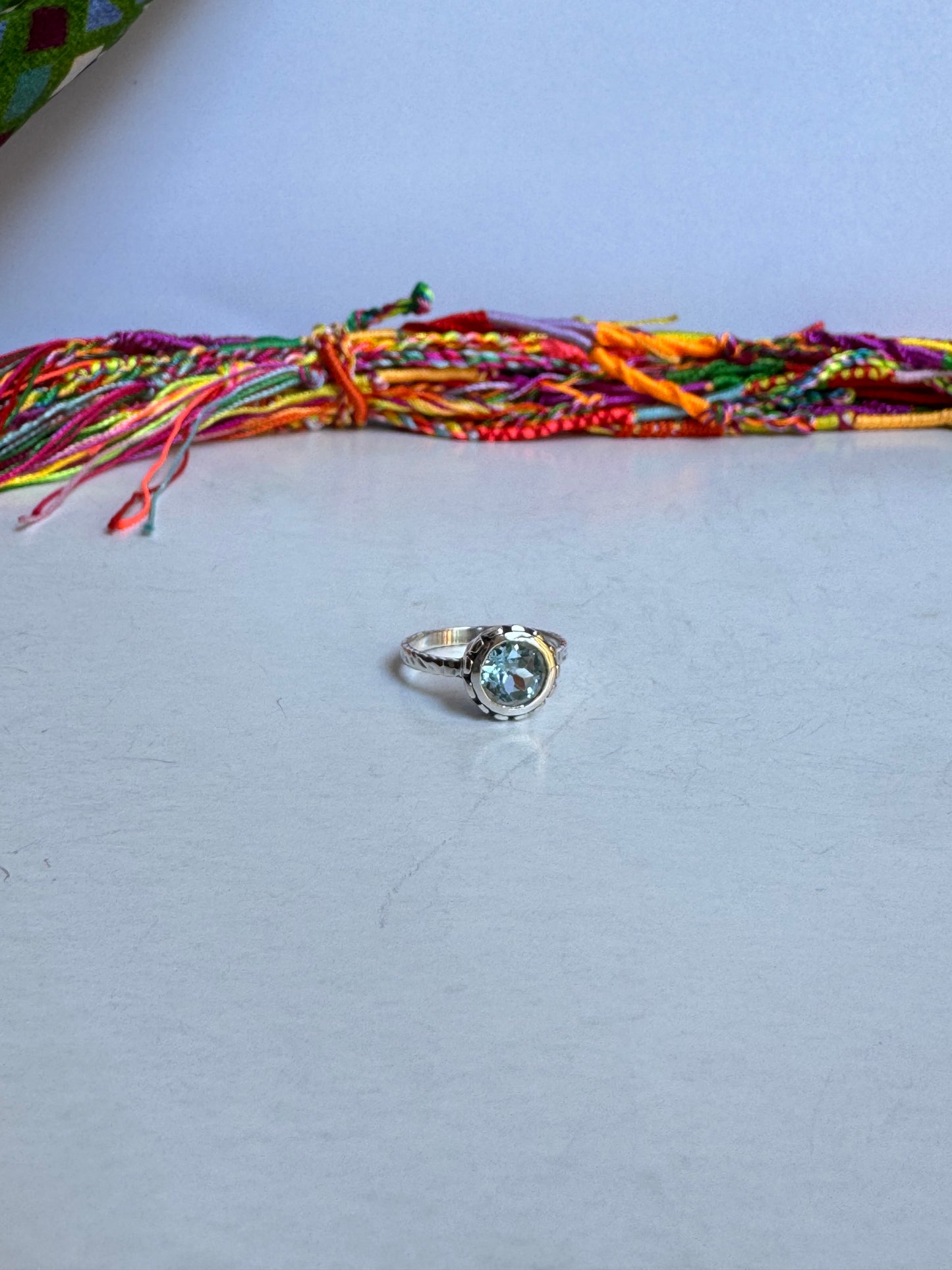 Anello argento 925 acquamarina misura 12 - 17UM