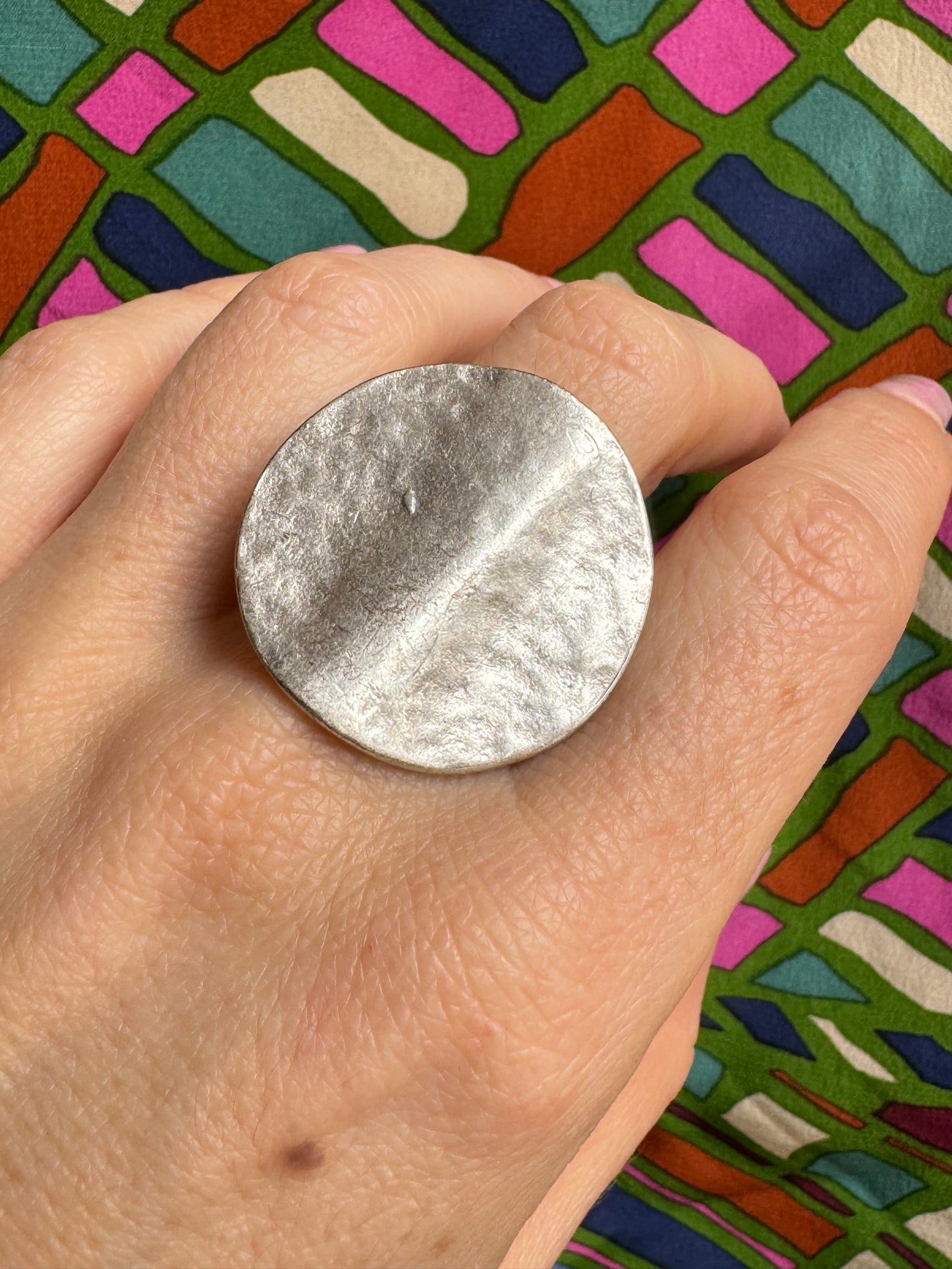 Silver zamak circle ring