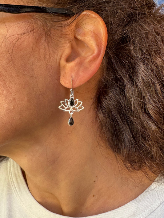 Orecchini argento925 onice nero D29