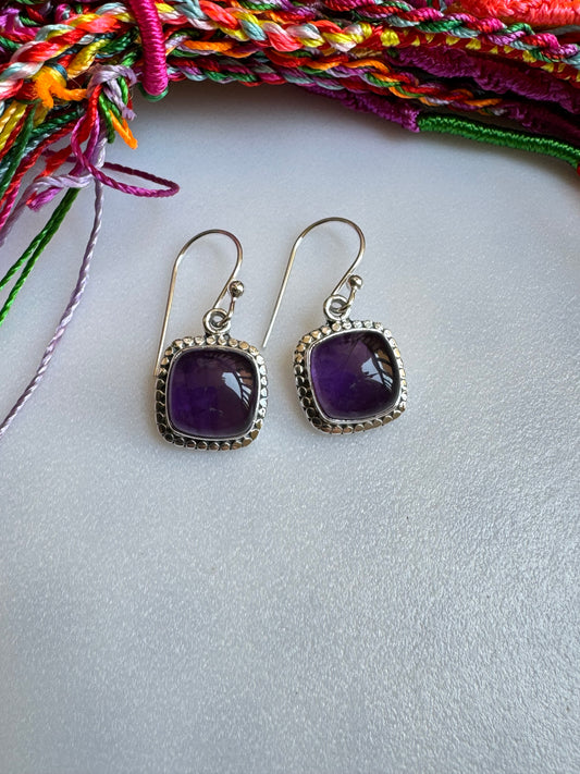 Amethyst 925 silver earrings