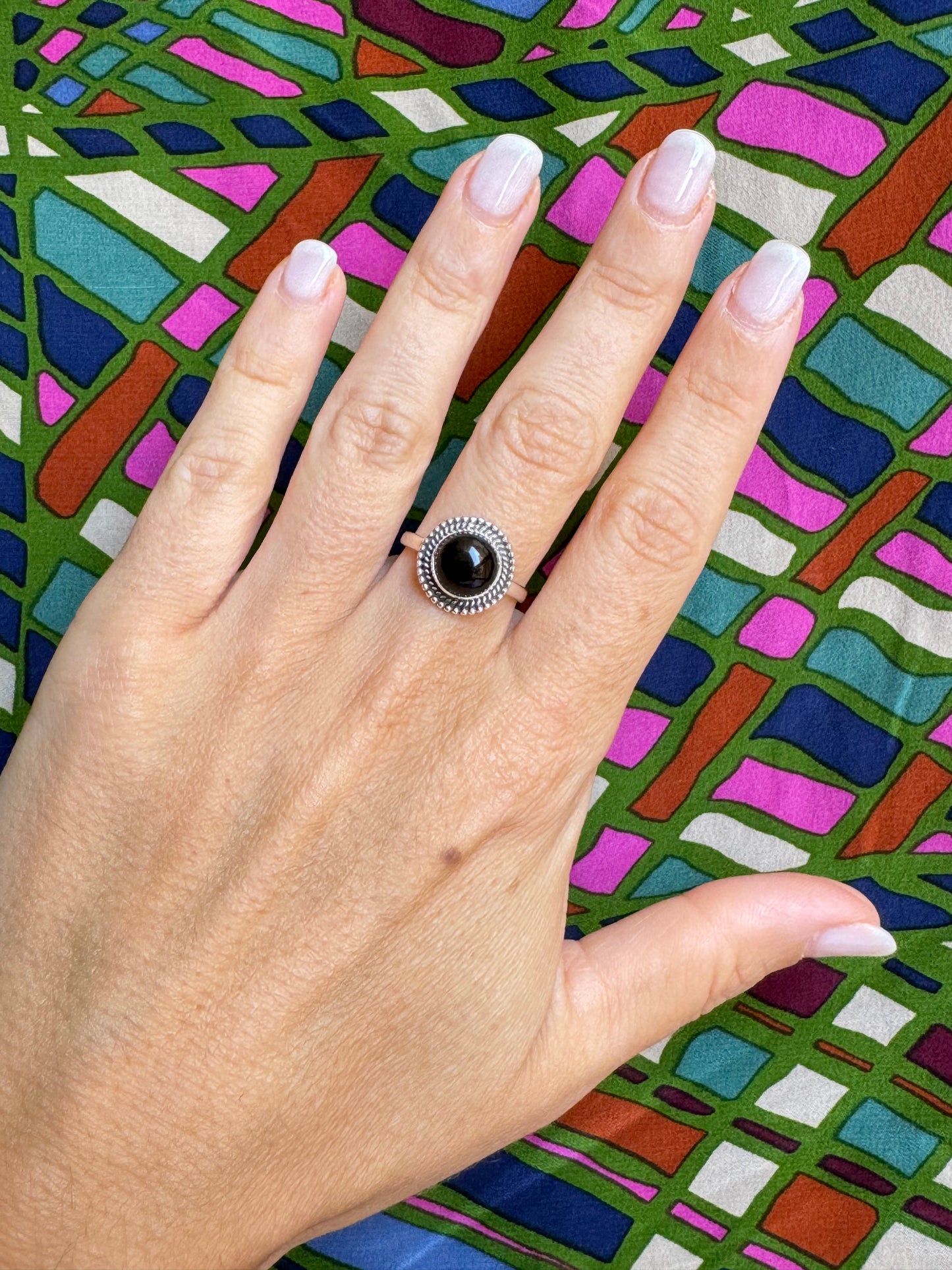 Black Onyx Silver Ring T62