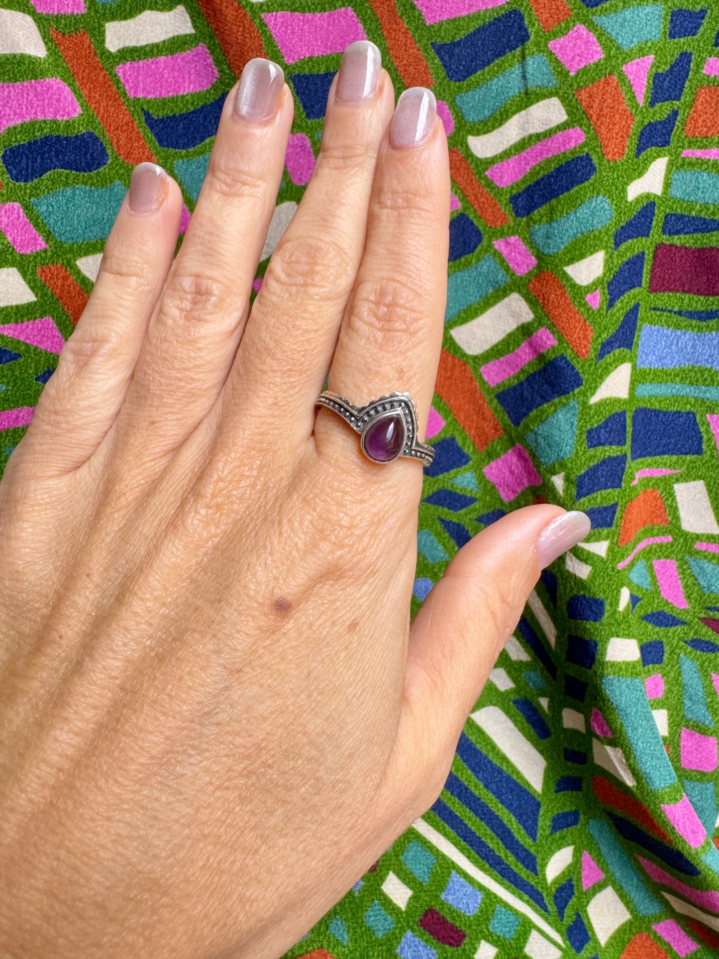 925 silver amethyst ring size 24/25 - 4A