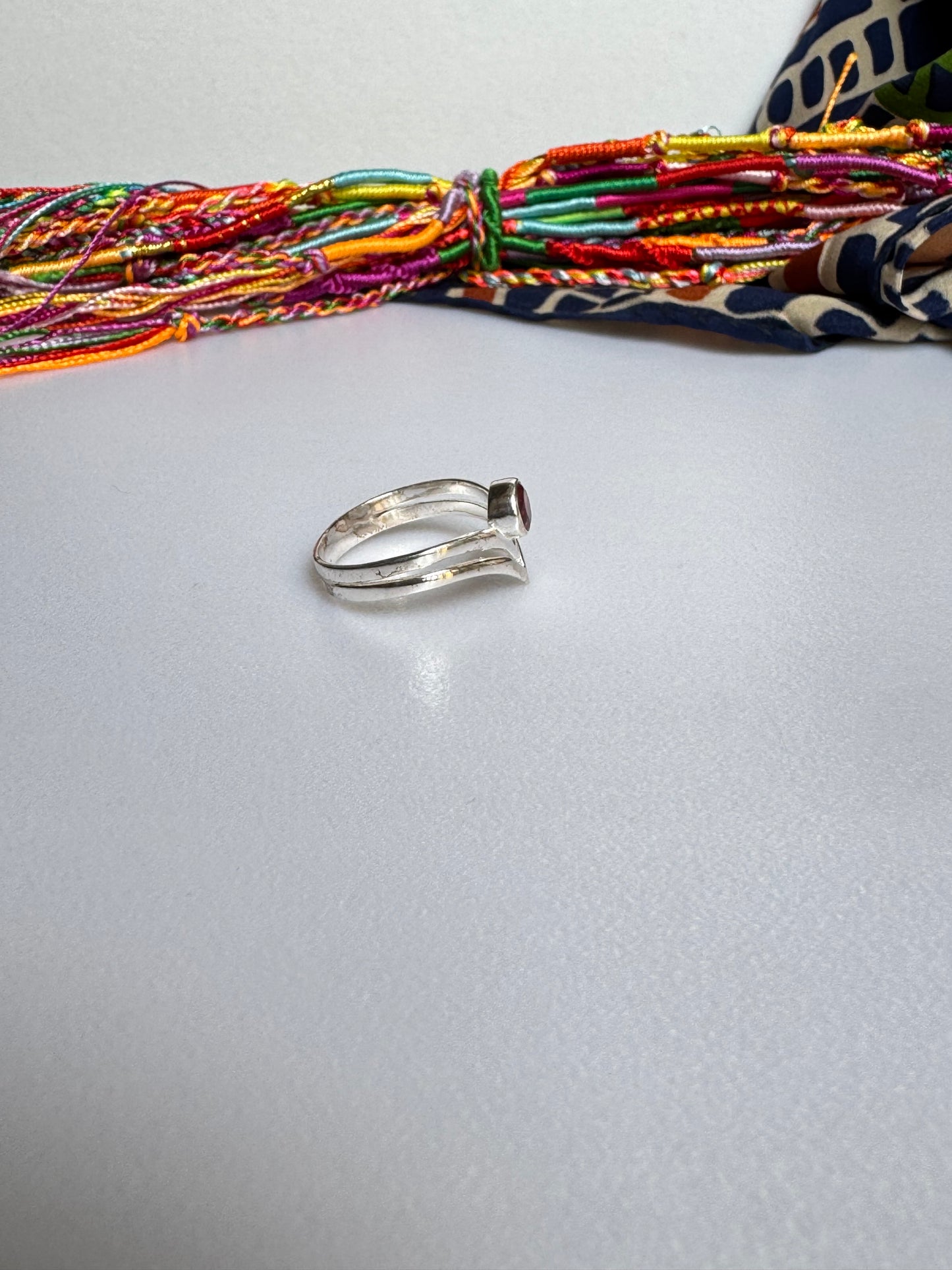 Anello argento 925 granato misura 21 - 1GR