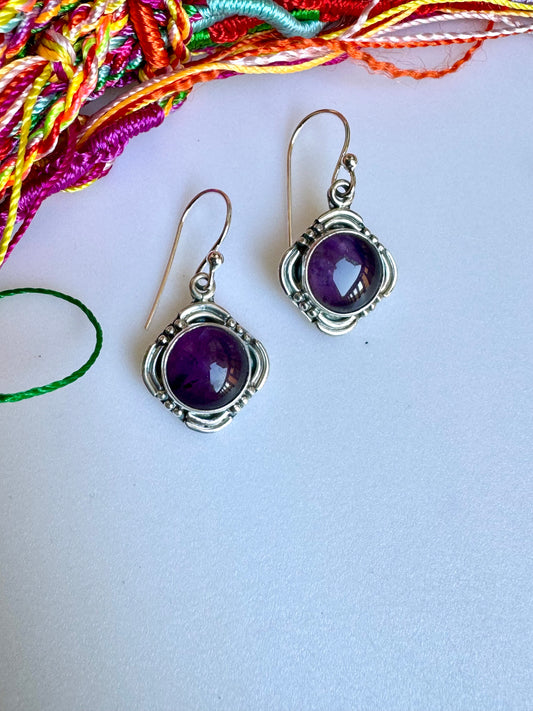 Amethyst 925 silver earrings