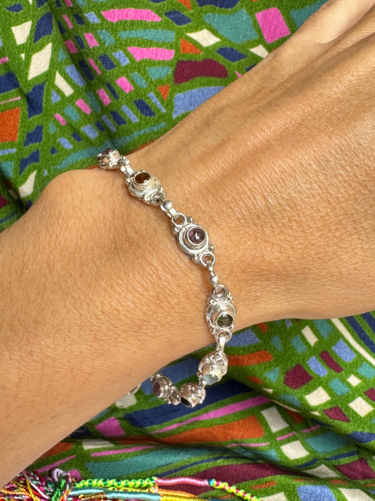 925er Silber Turmalinarmband B66