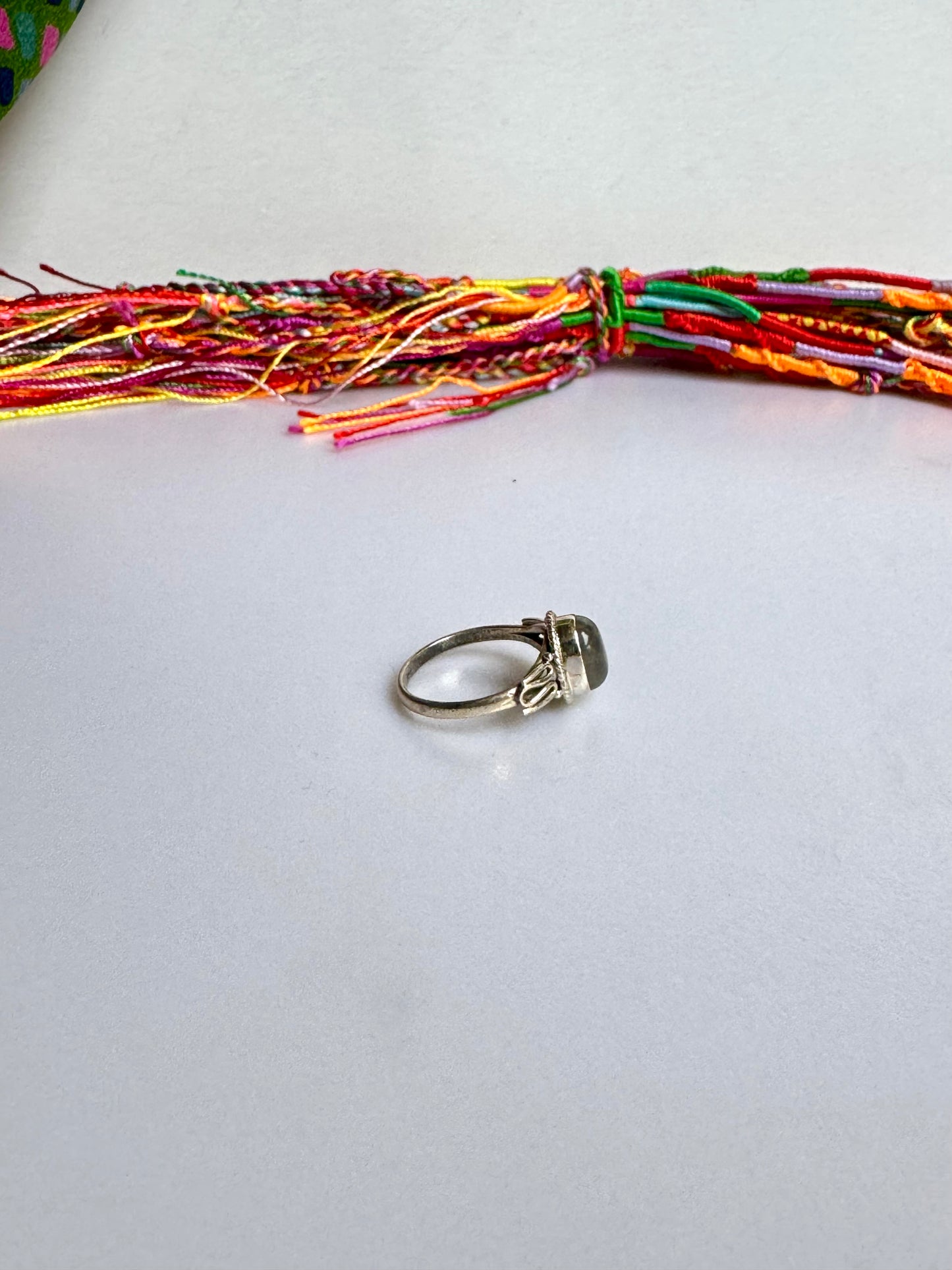 Anello argento 925 labradorite misura 14/15 - 34SZ