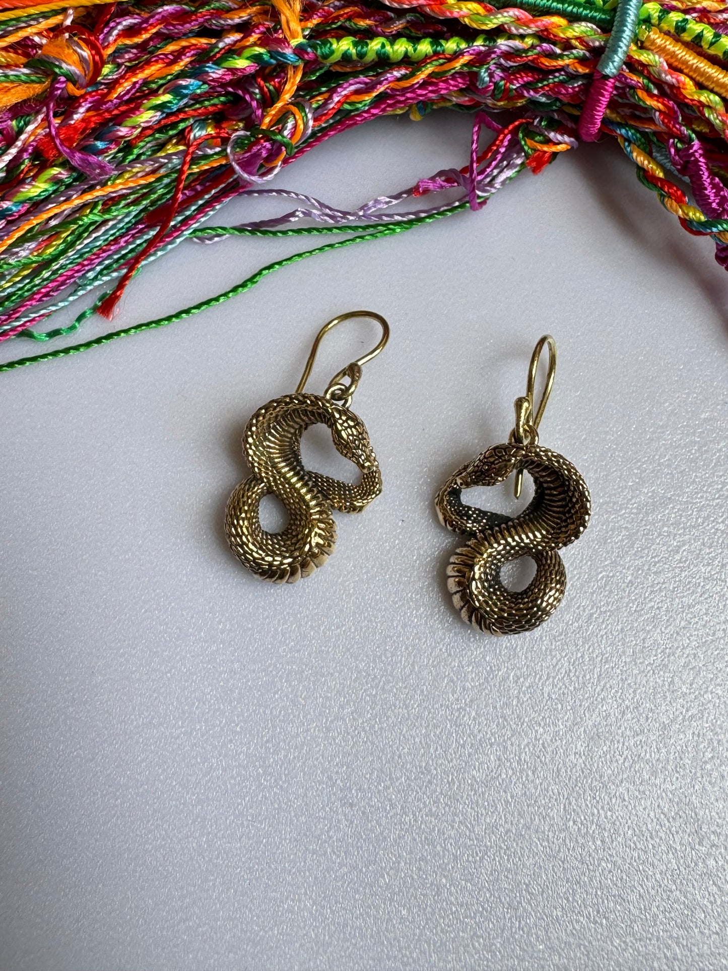 Golden snake boho earrings