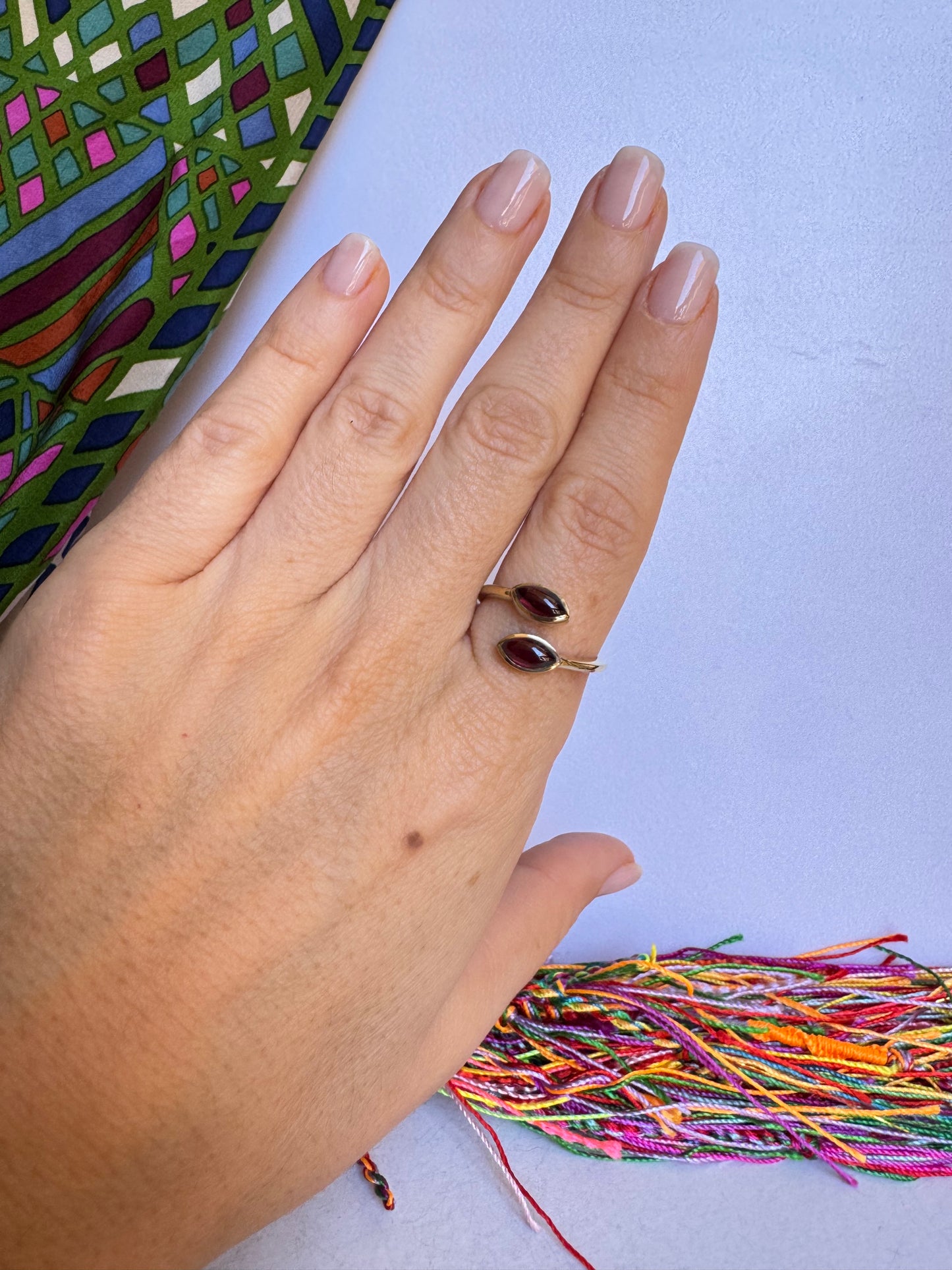 Anello boho dorato rosso