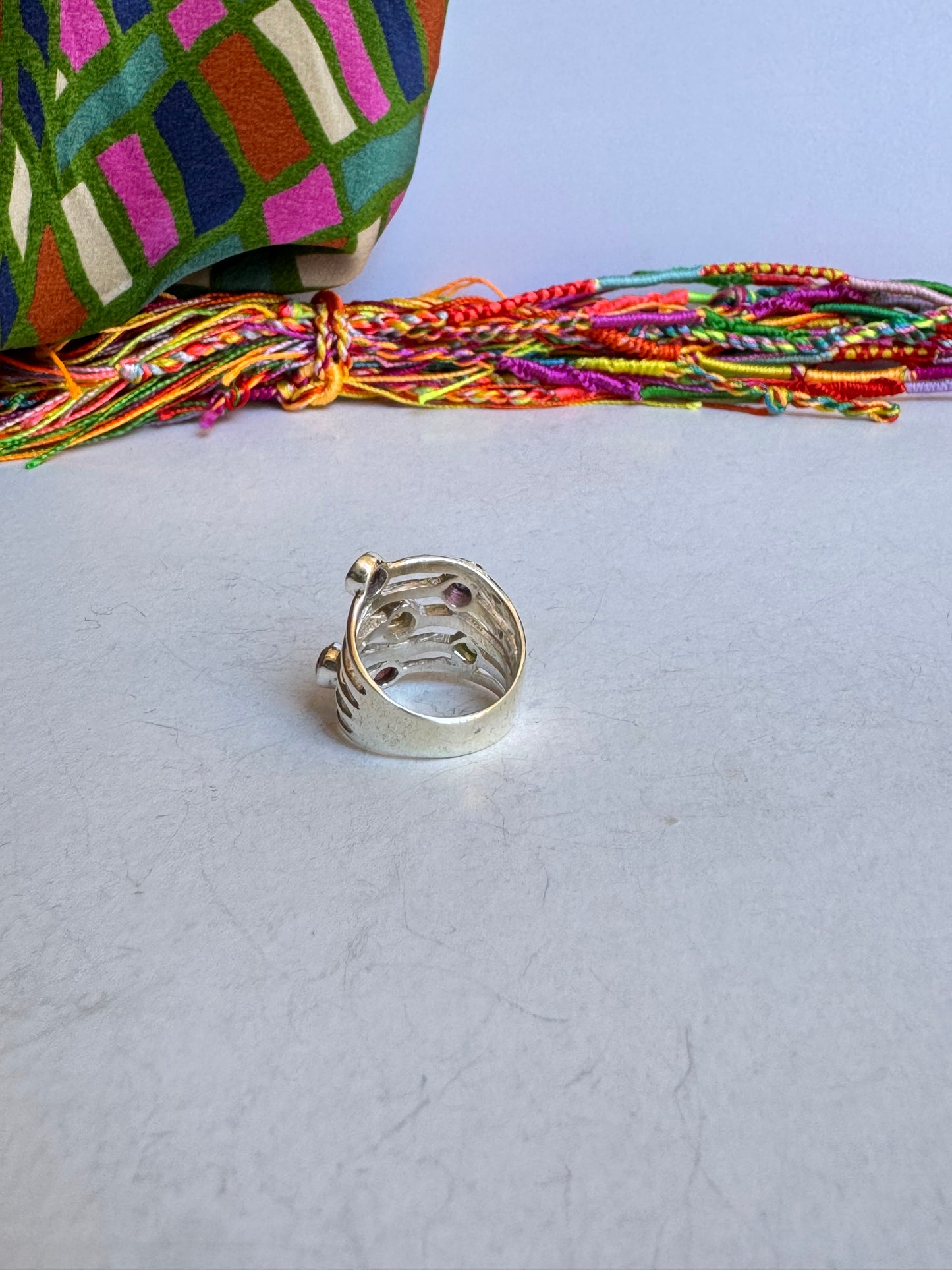 Anello argento 925 multi pietra misura 14 - MP3