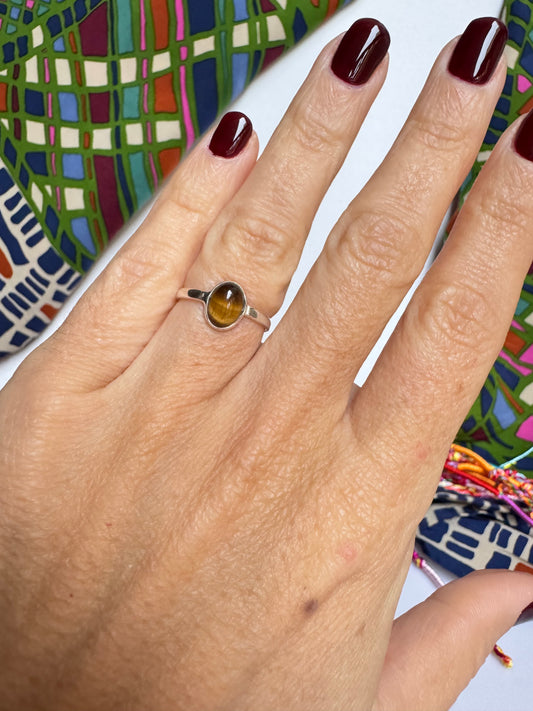 Anello argento 925 occhio di tigre misura 11 M19