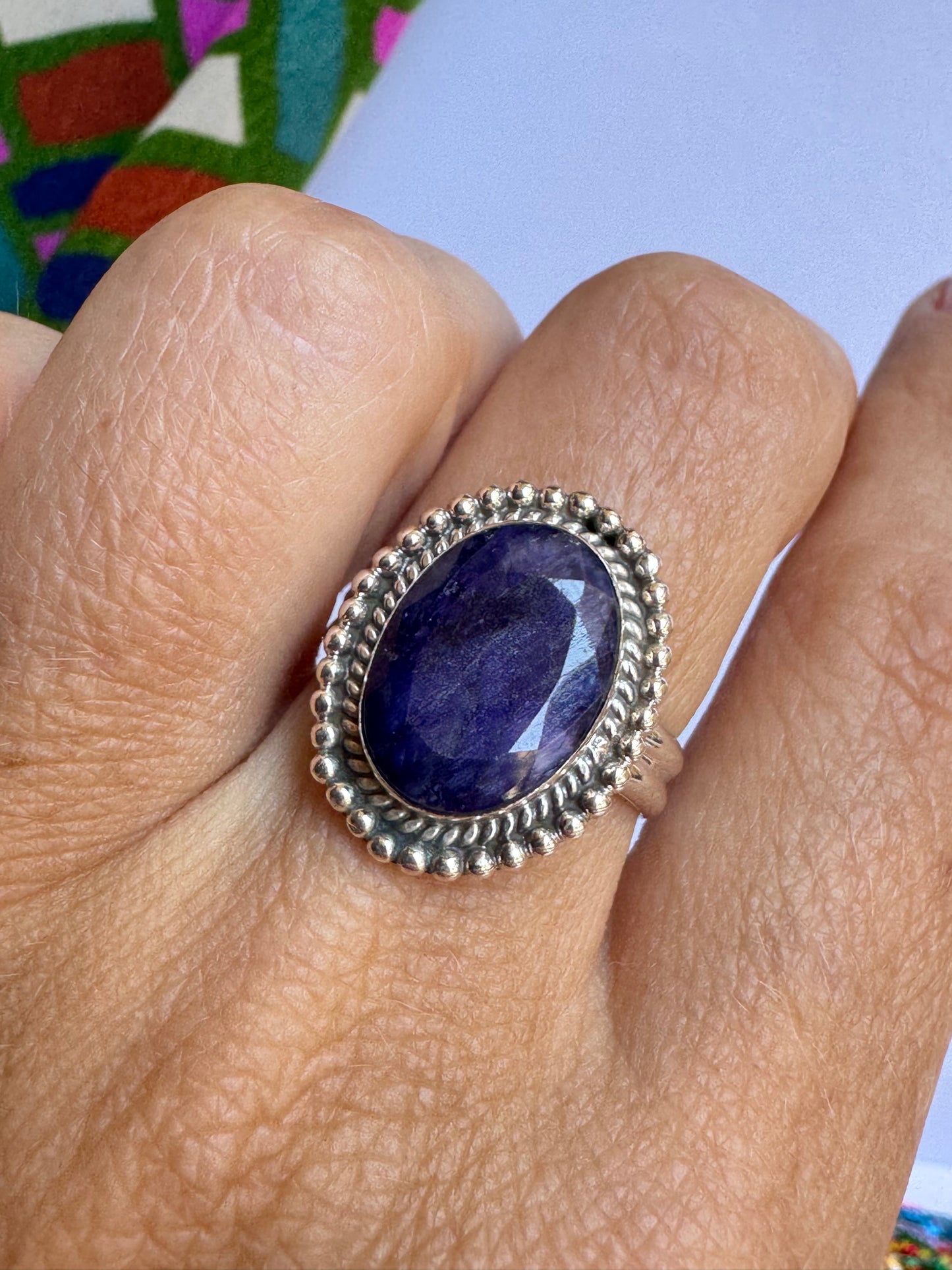 Anello argento 925 radice di zaffiro misura 16/17 - 28UM