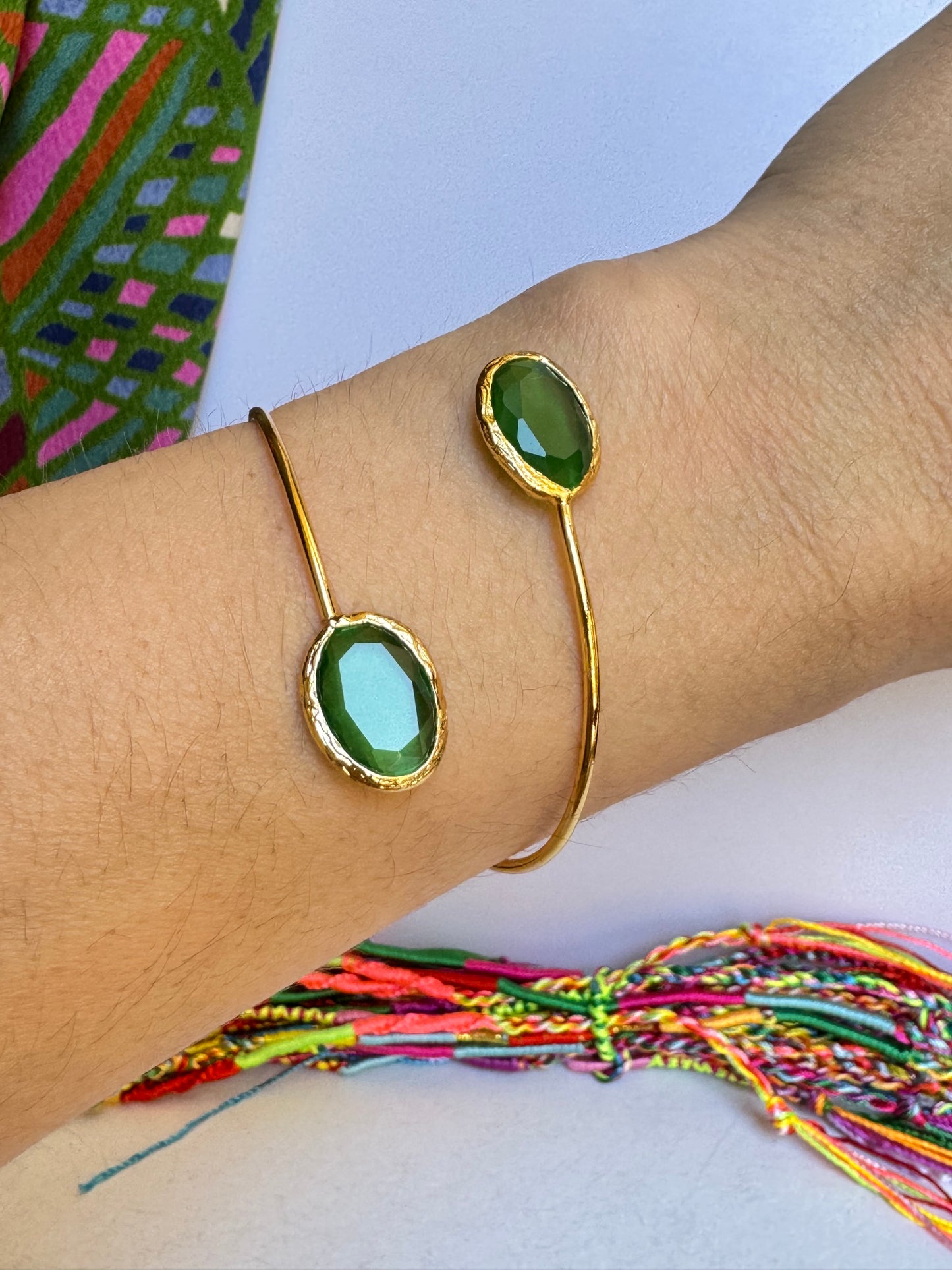 Bracciale pietra ovale verde