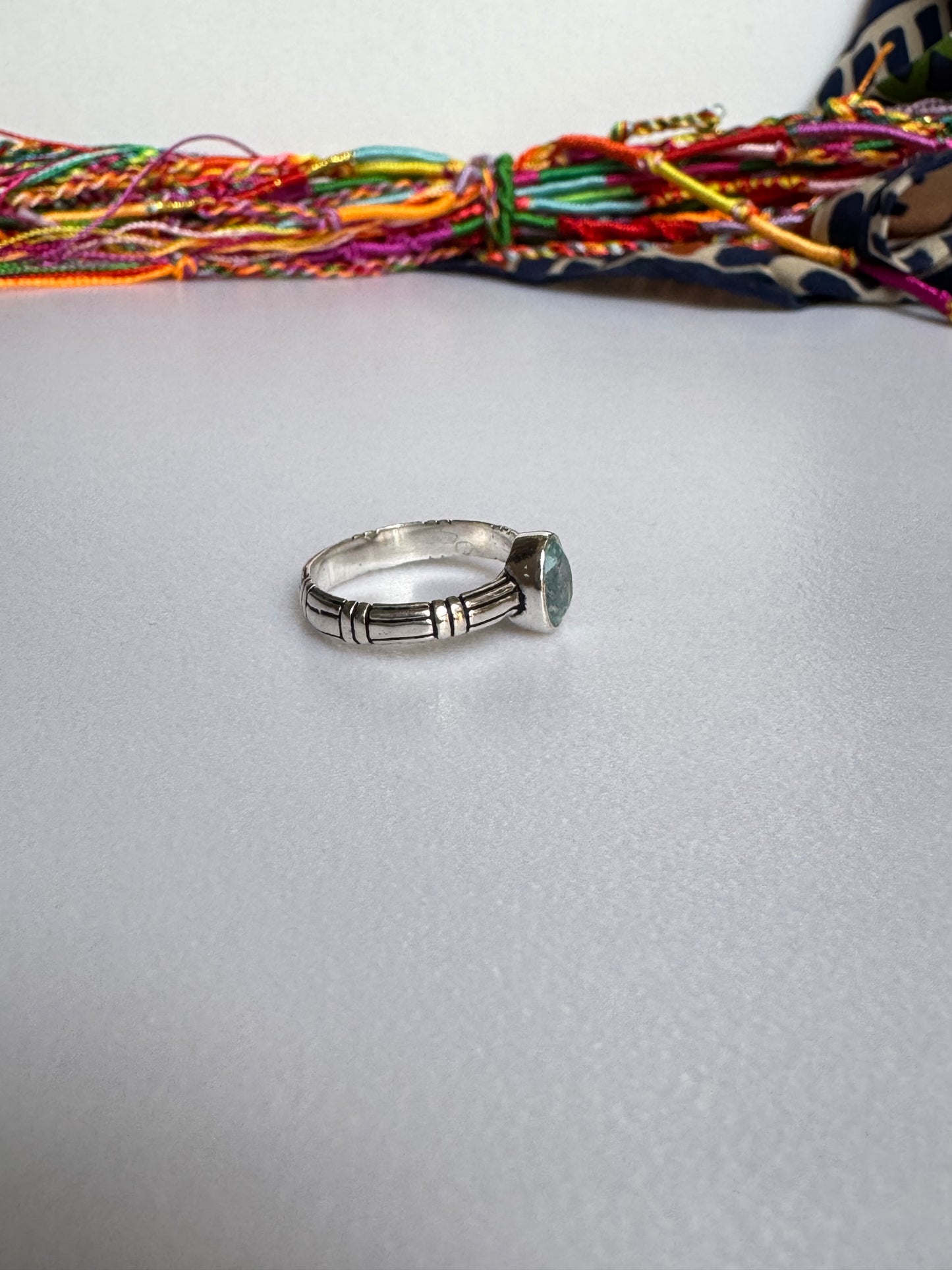 Anello argento 925 acquamarina misura 14 - 5AQ