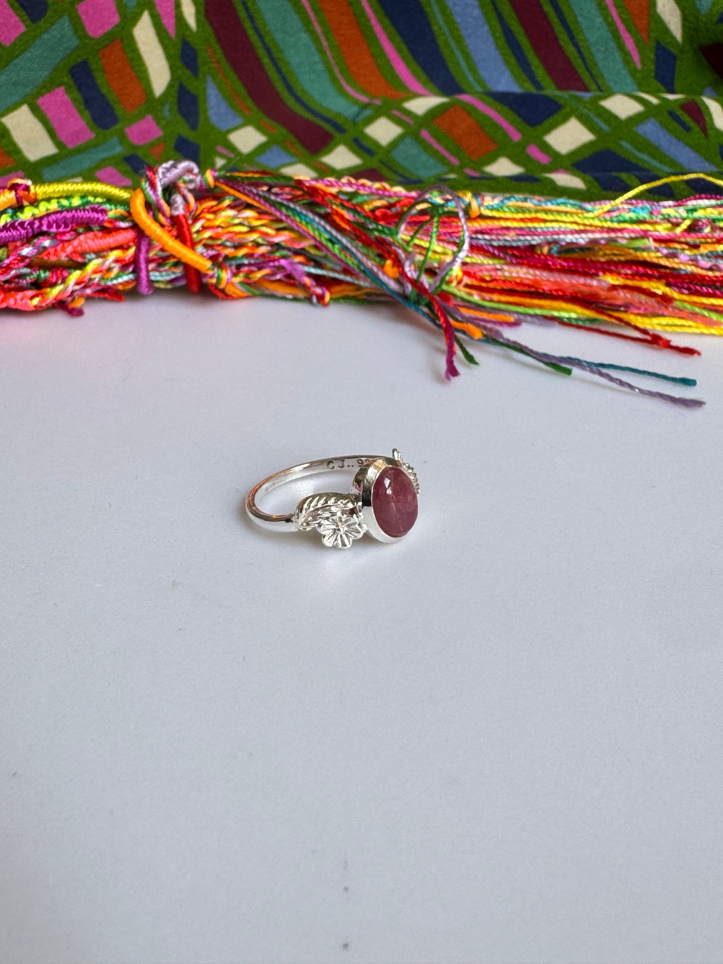 Defective 925 silver tourmaline ring size 17 - TA31