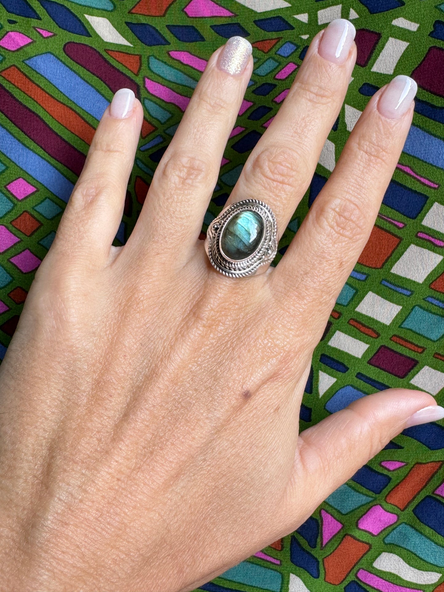 Labradorite Silver Ring Z7