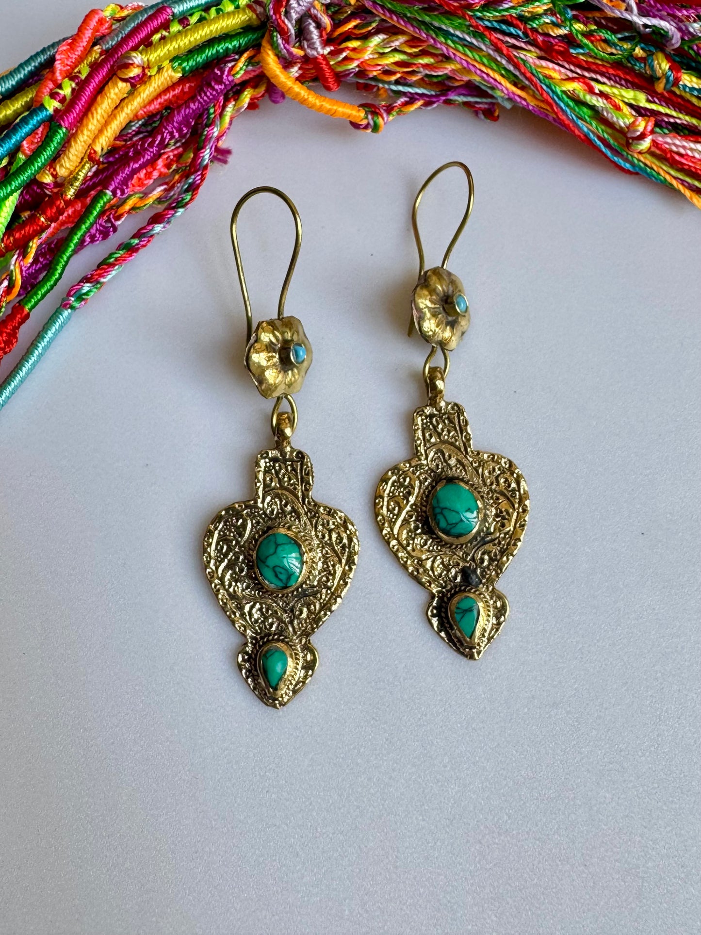 Vintage hawlite antique earrings