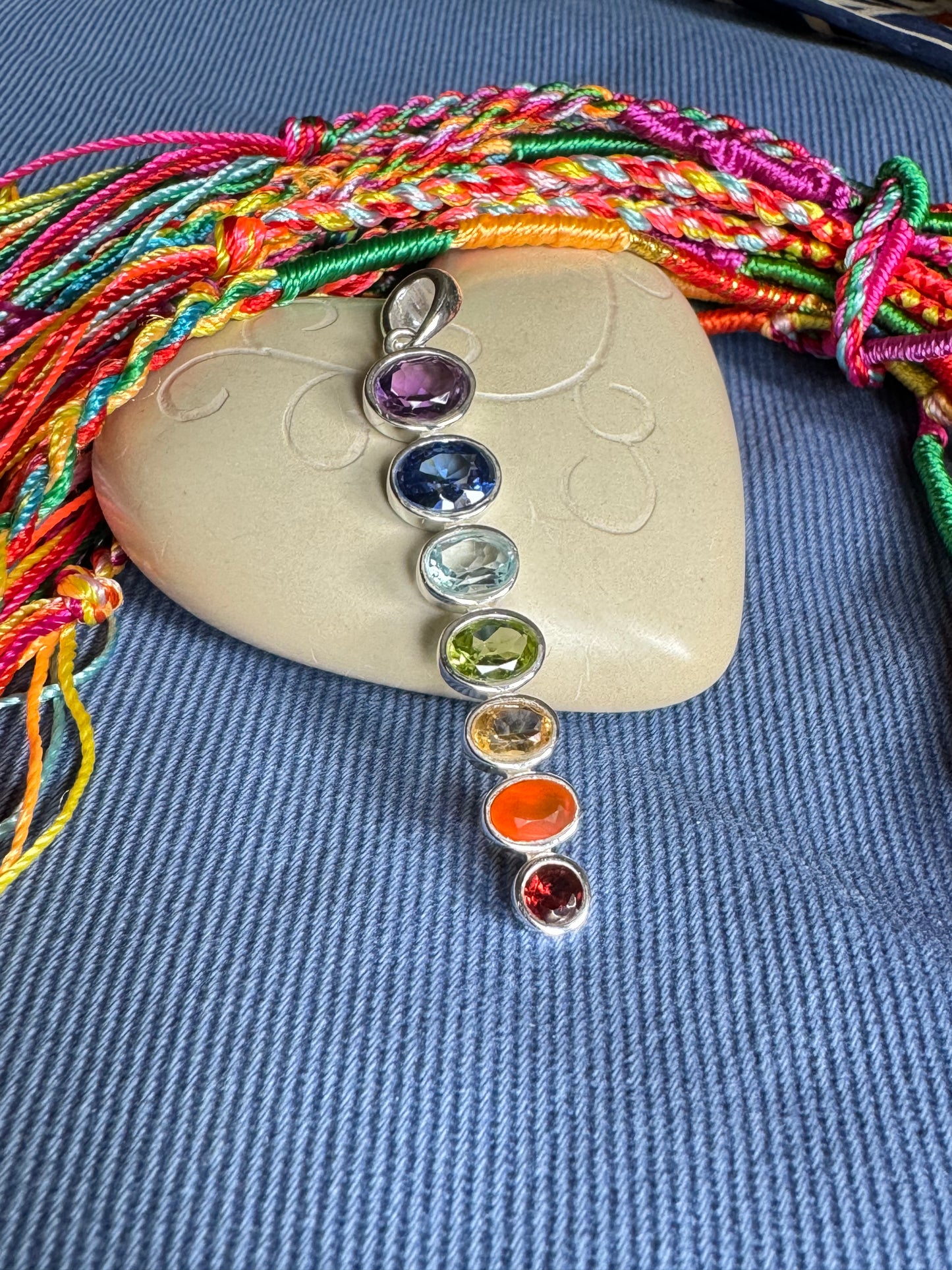 925 silver 7 chakra pendant