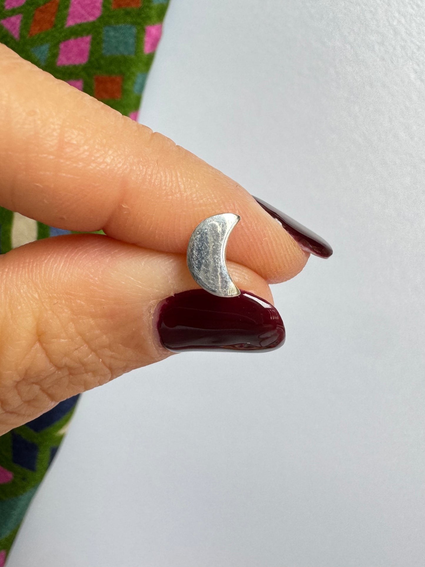 925 silver single lobe moon earring