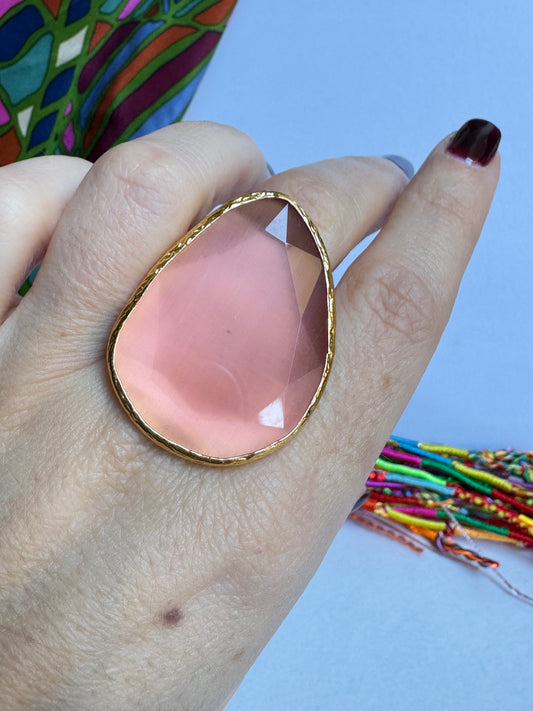 Big pink golden ring