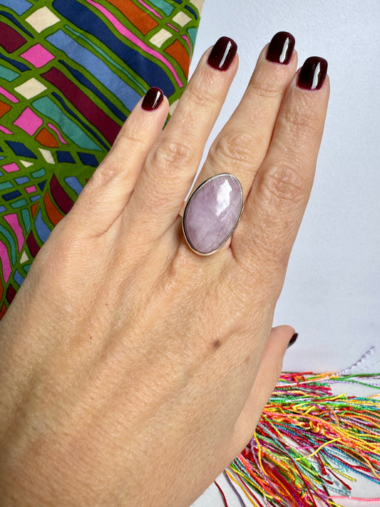 Anello argento 925 kunzite misura 17 regolabile - 7LO
