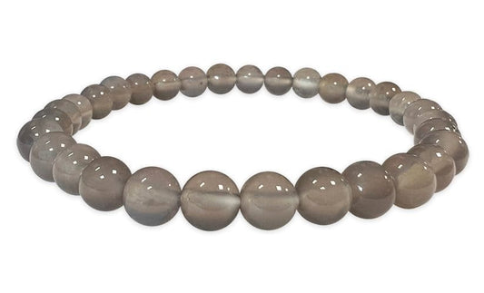 Elastisches Armband Edelsteine Grauer Achat 6mm