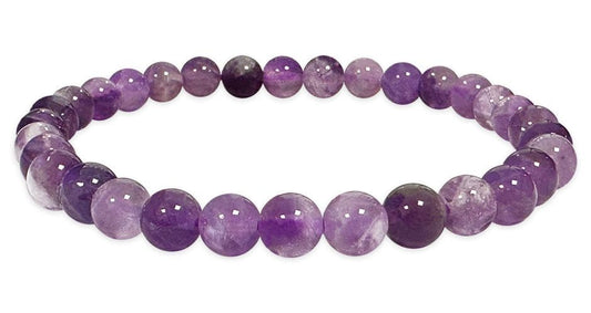 Armband, elastisch, Edelsteine, gebänderter Amethyst 6mm