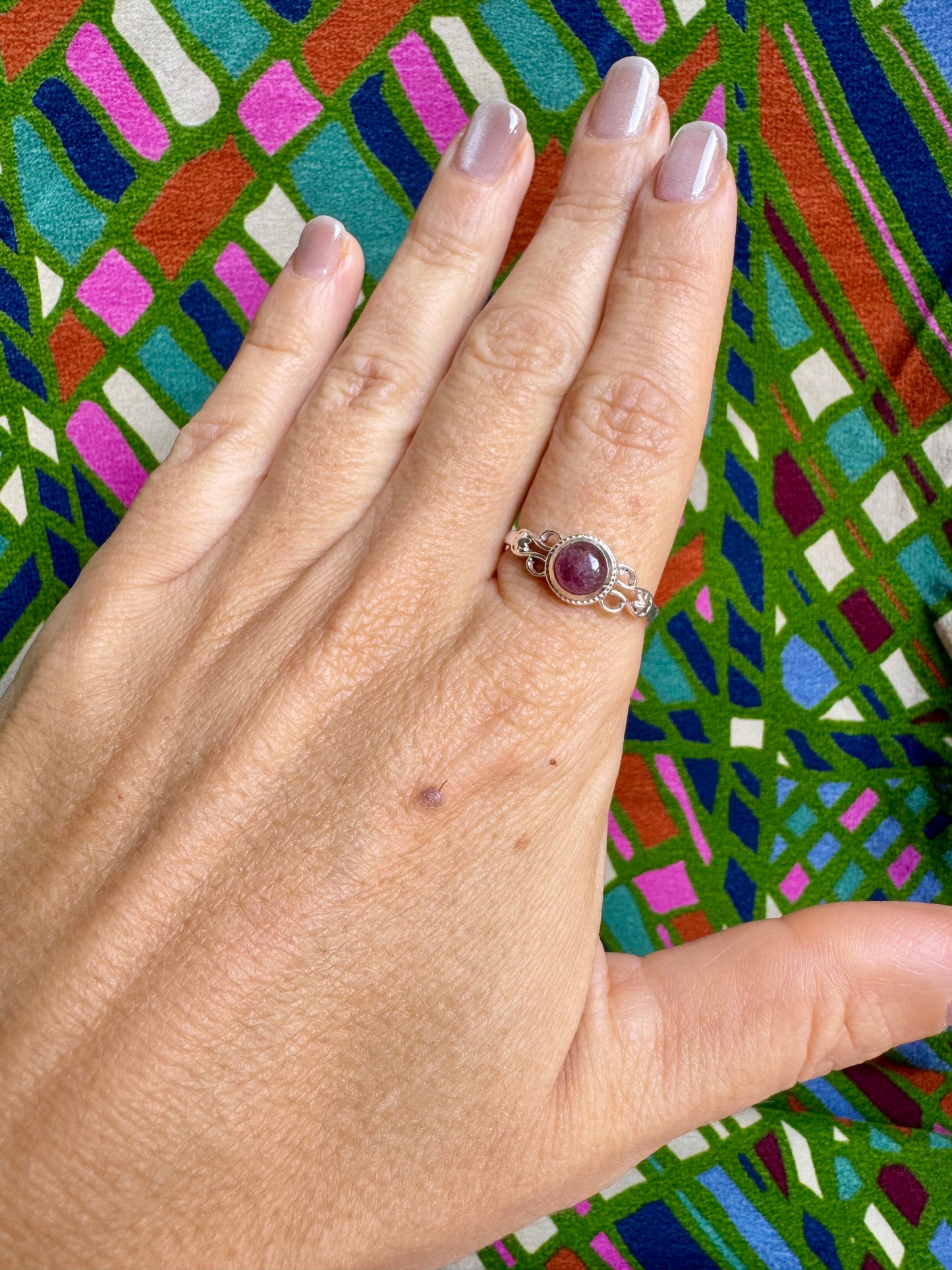 925 silver tourmaline ring size 22 - TA52