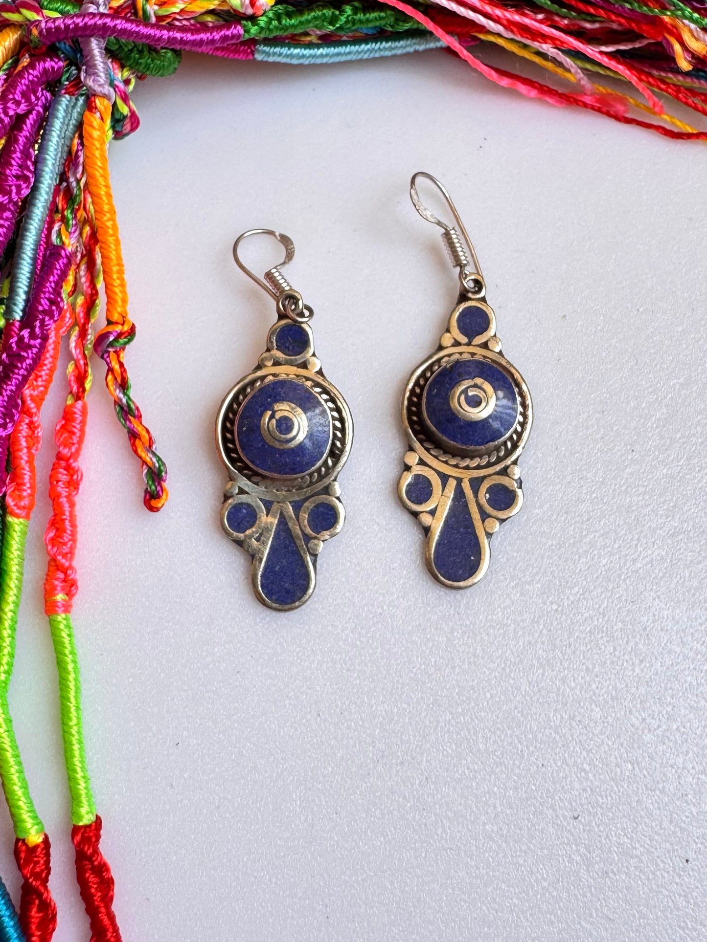 Orecchini nepalesi blu