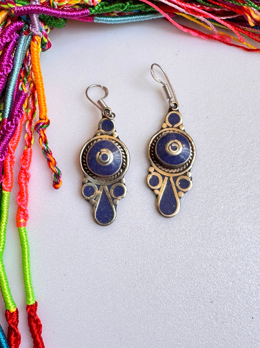 Orecchini nepalesi blu