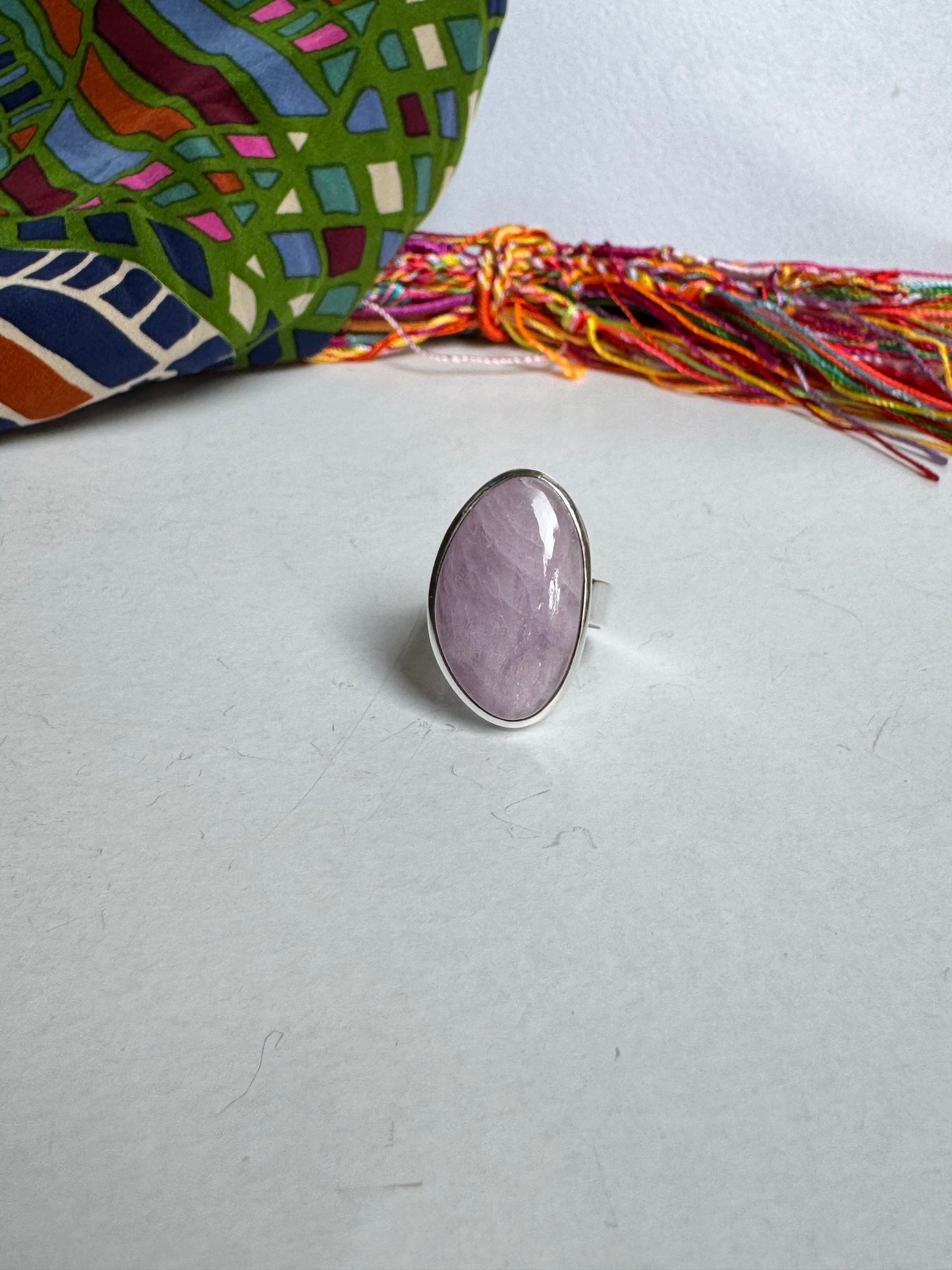Anello argento 925 kunzite misura 17 regolabile - 7LO