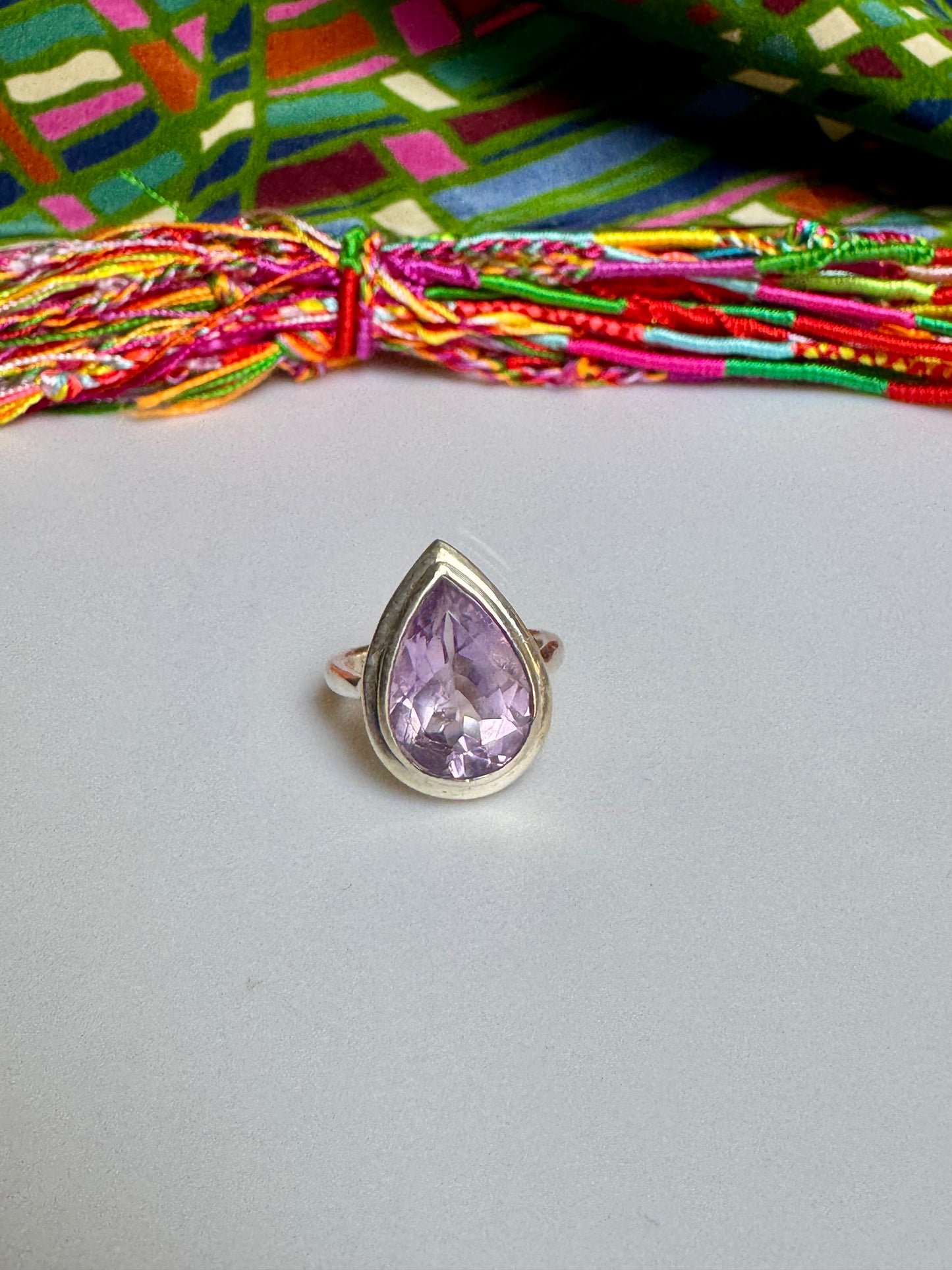 925 silver amethyst ring size 20 - 7A