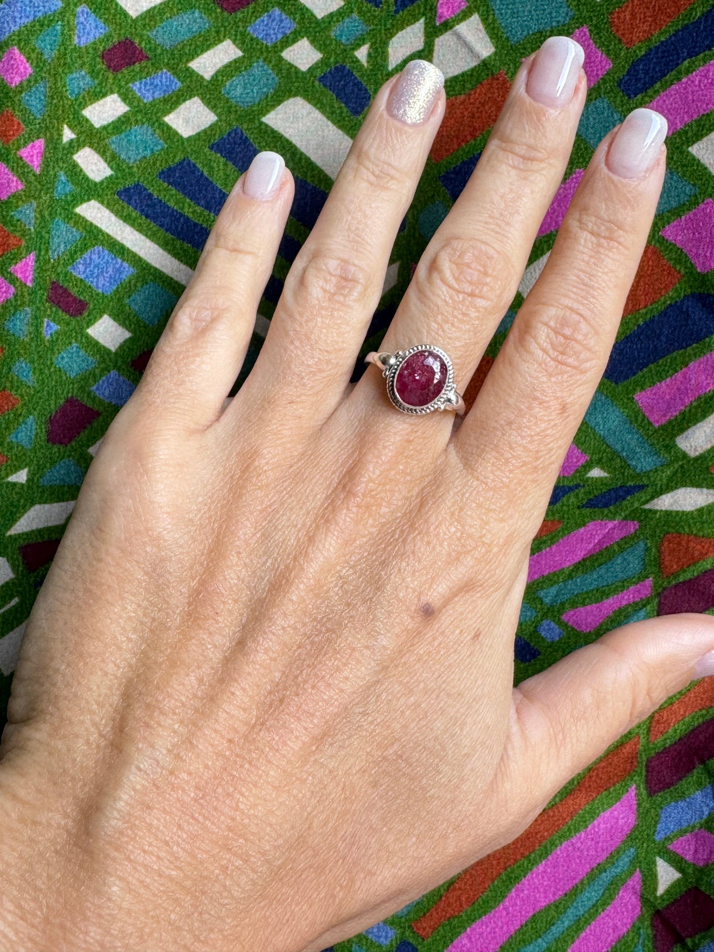 Ring silver925 ruby ​​root E89