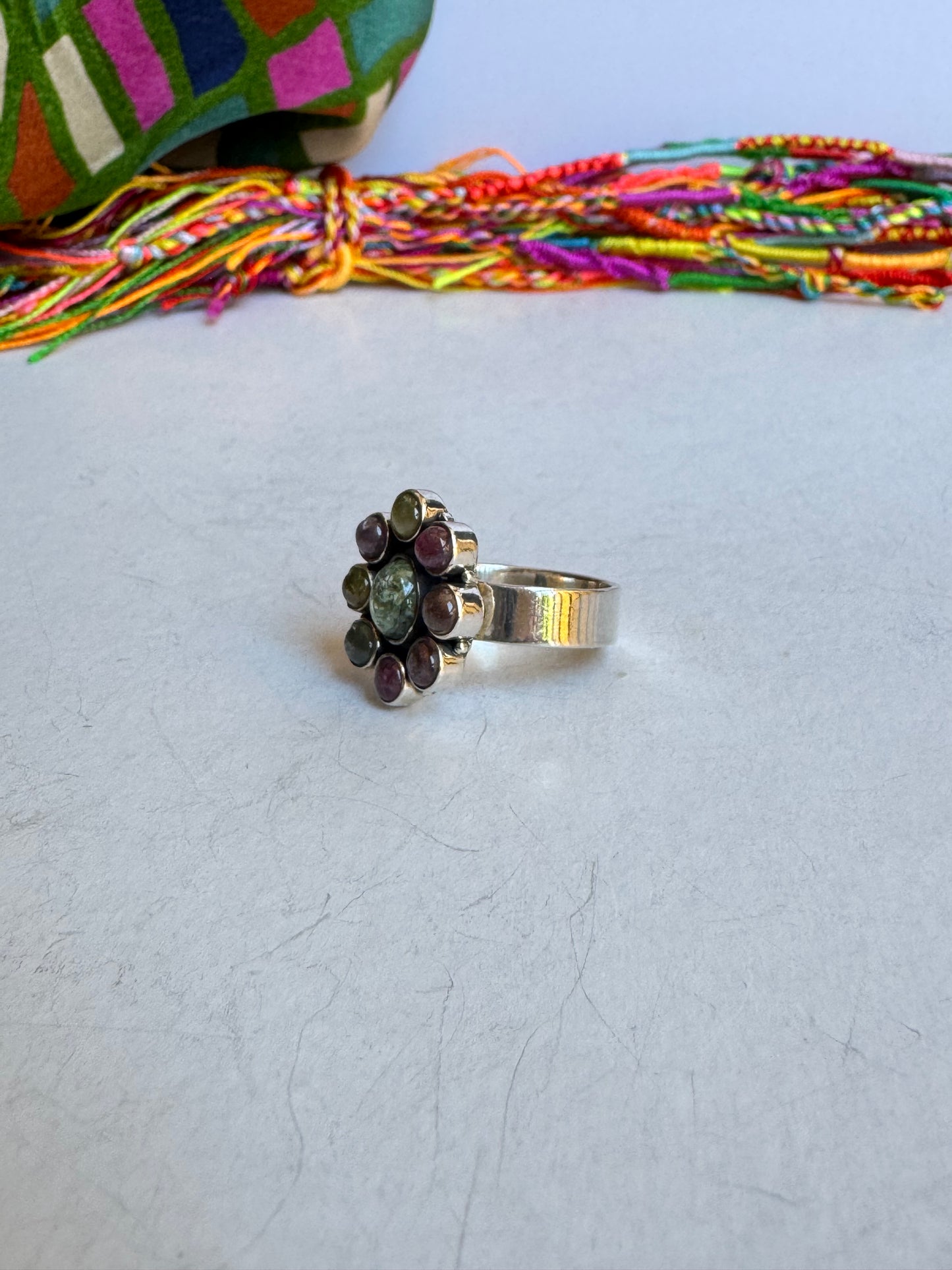 Anello argento 925 tormalina misura 17/18 - TA55