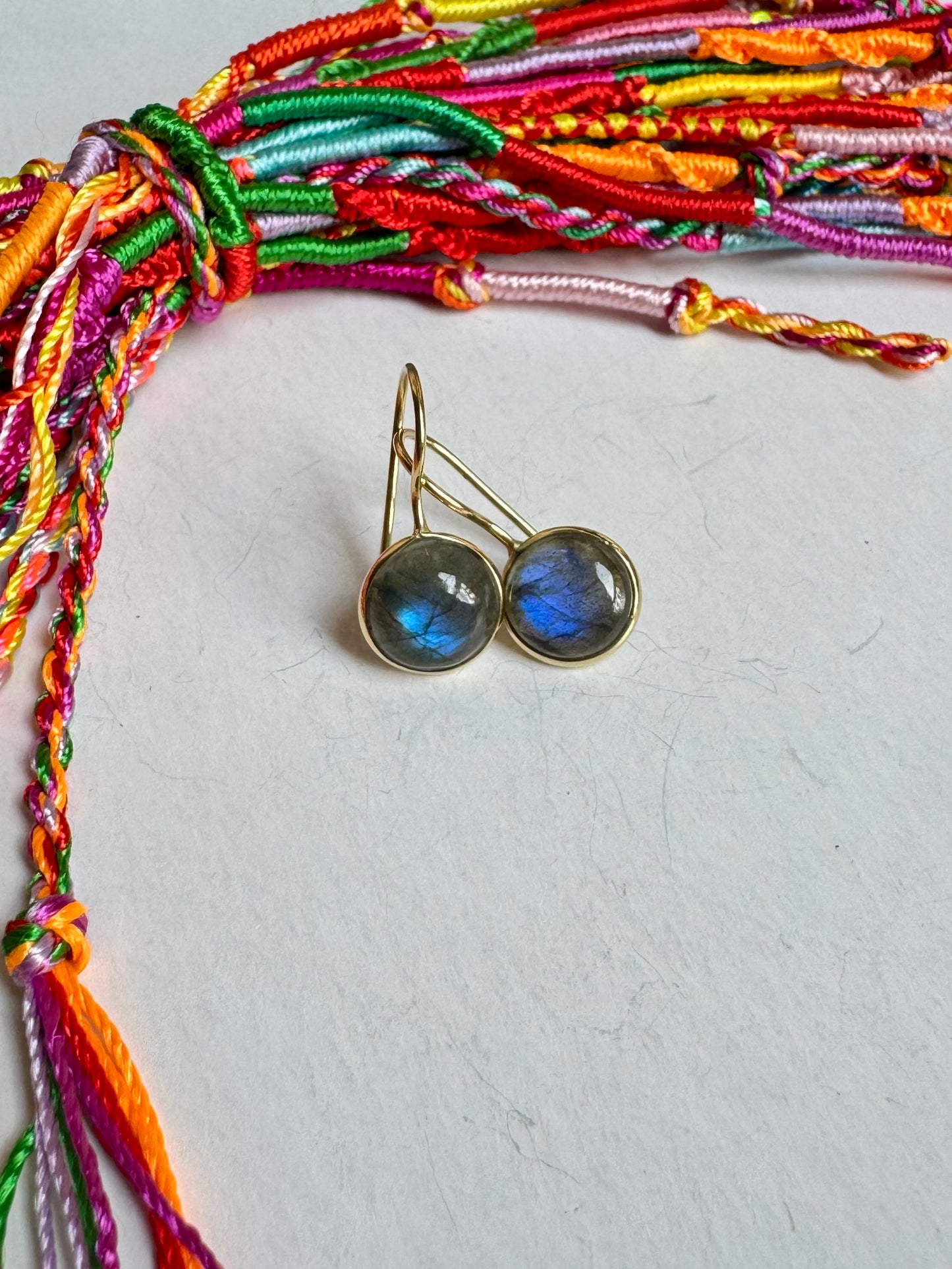 Orecchini boho dorato labradorite