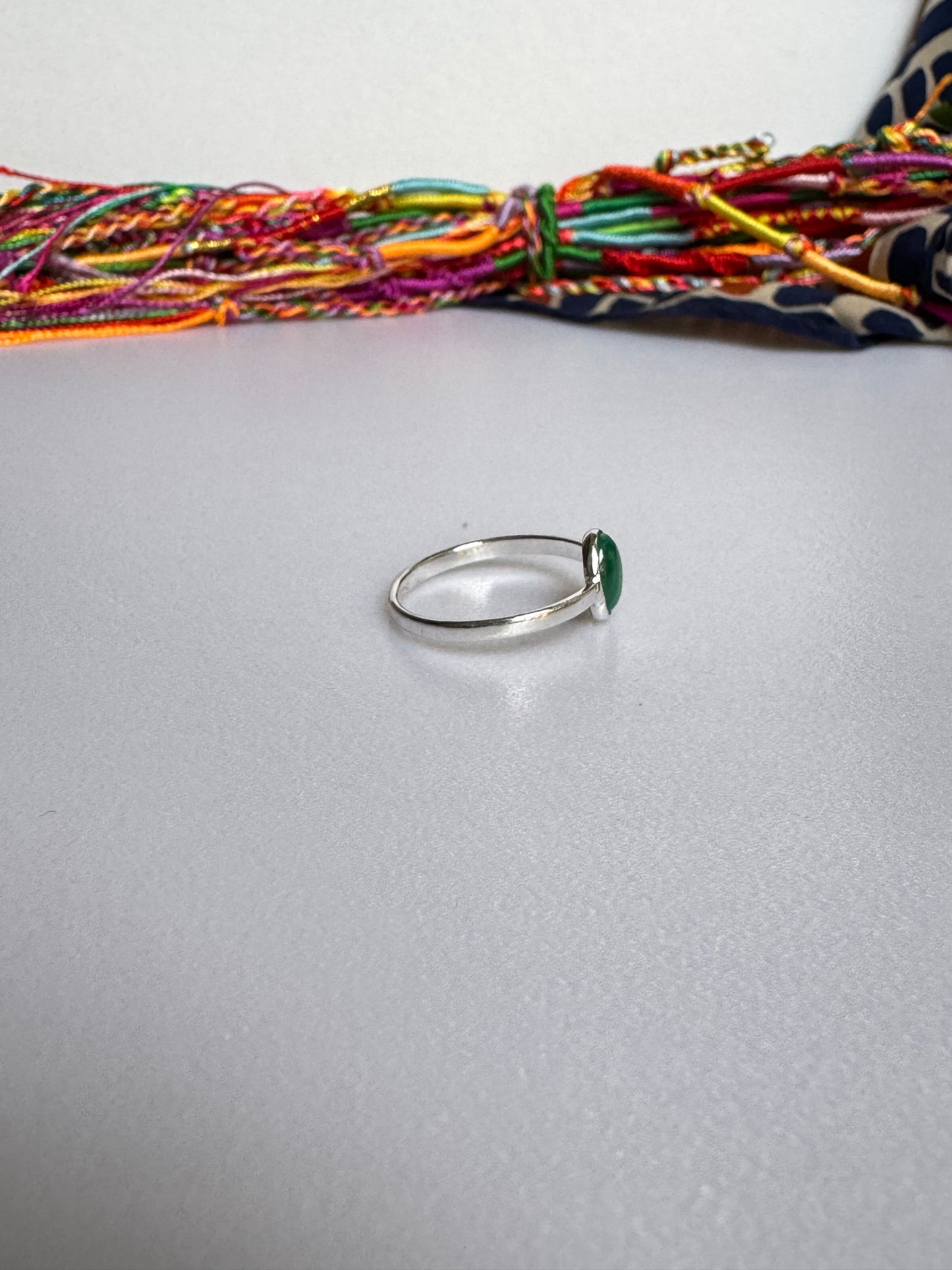 Anello argento 925 malachite misura 18 M18