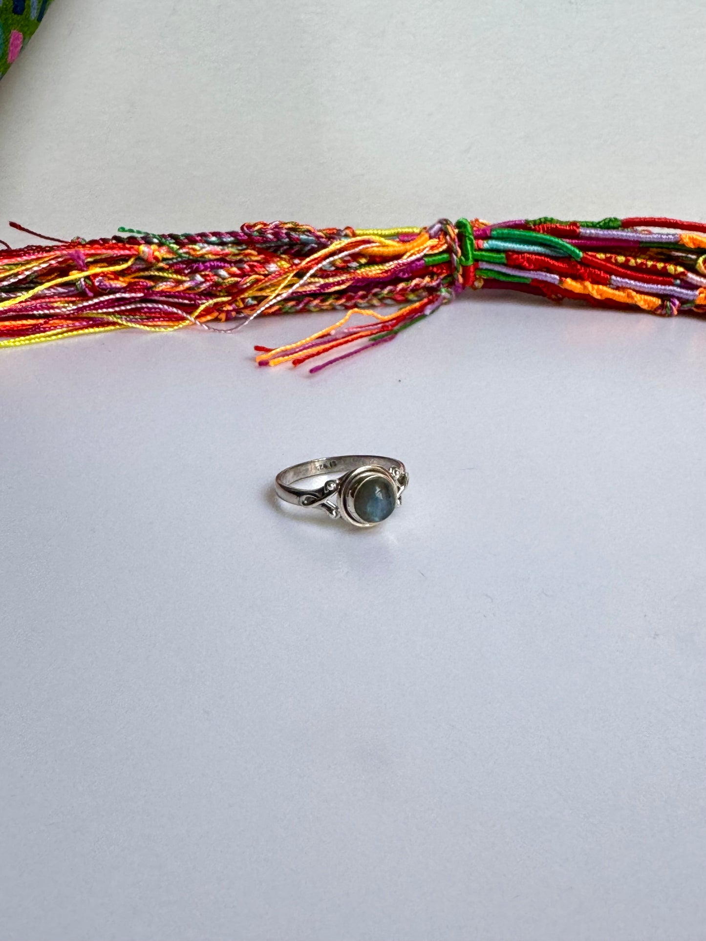 Anello argento 925 labradorite misura 20 - 33SZ