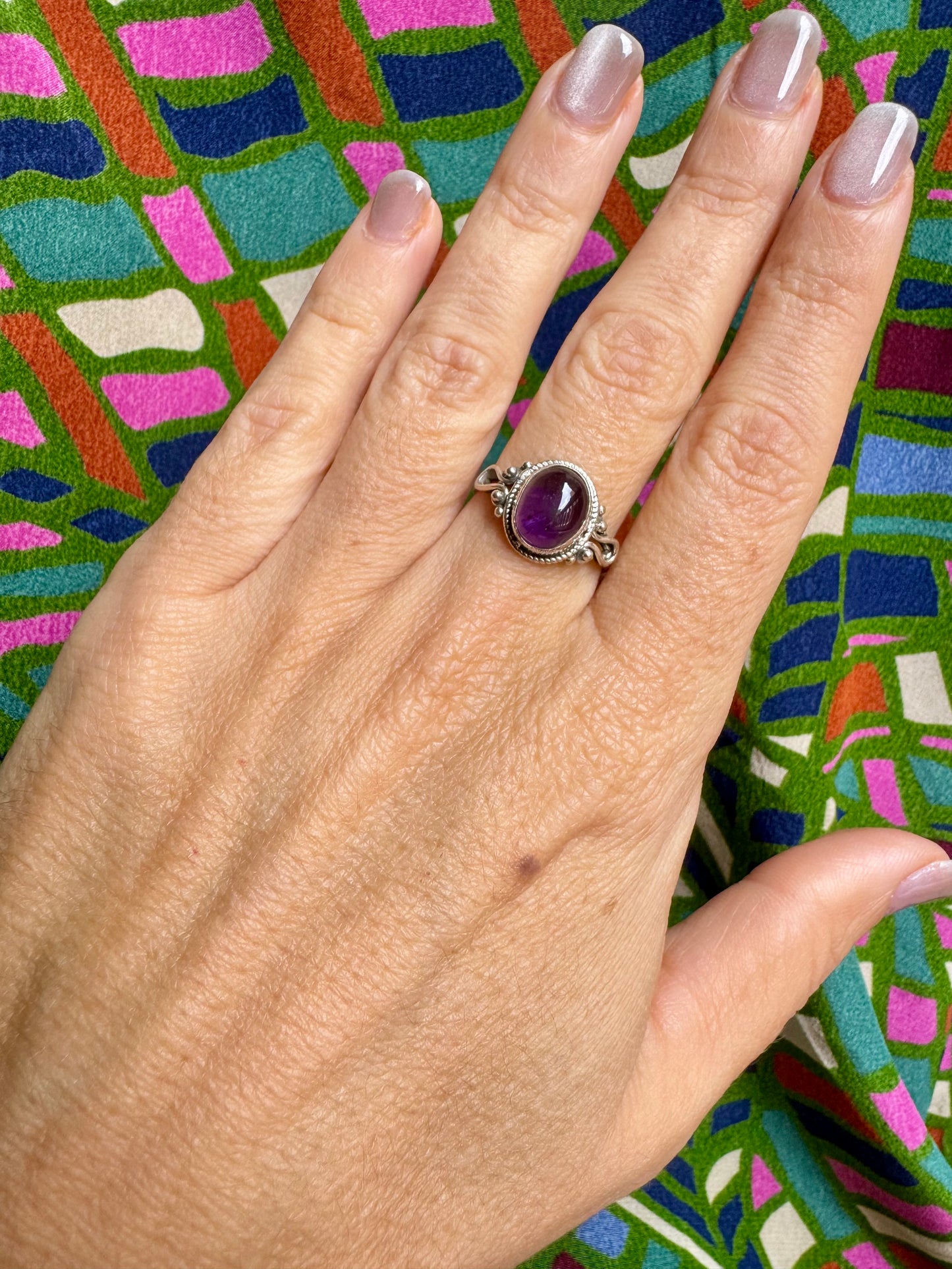 925 silver amethyst ring size 17 - 12A