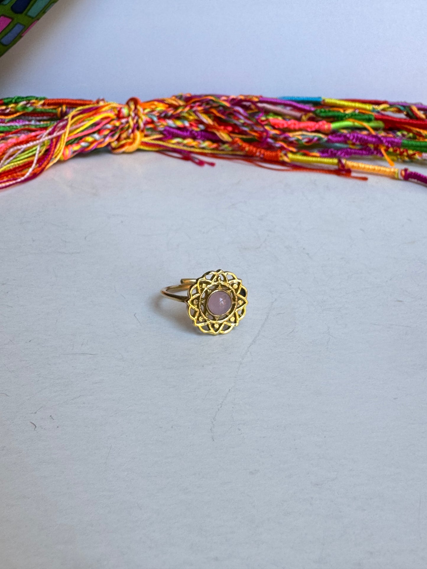 Anello boho dorato rosa