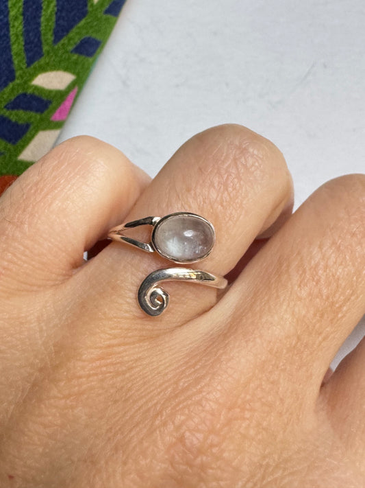 Anello argento 925 regolabile acquamarina misura 12 - 3SZ