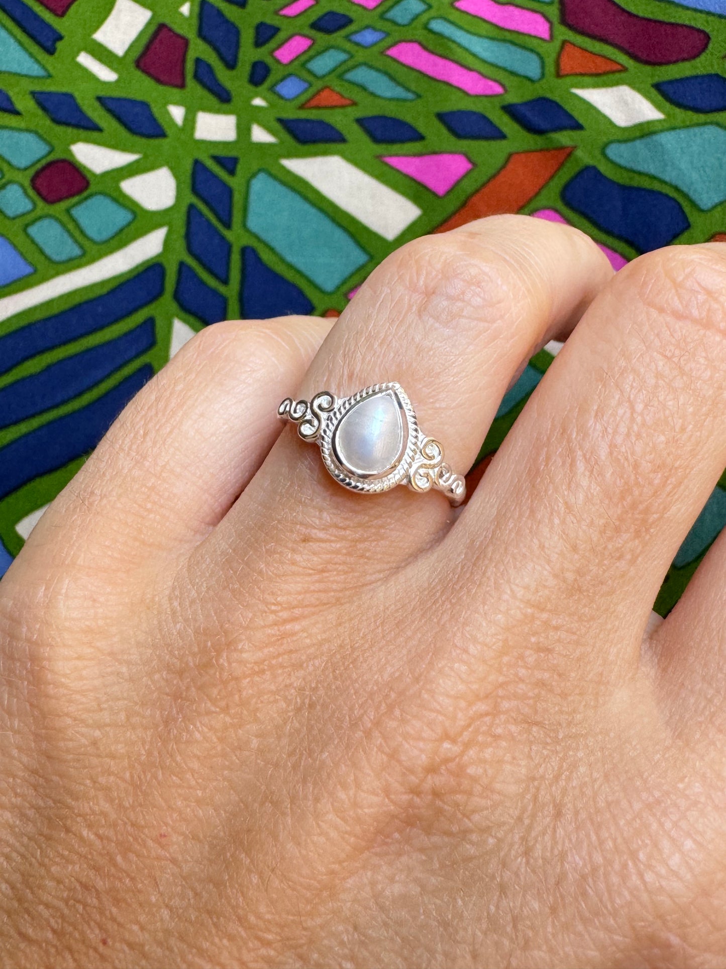 925 silver pearl ring T42