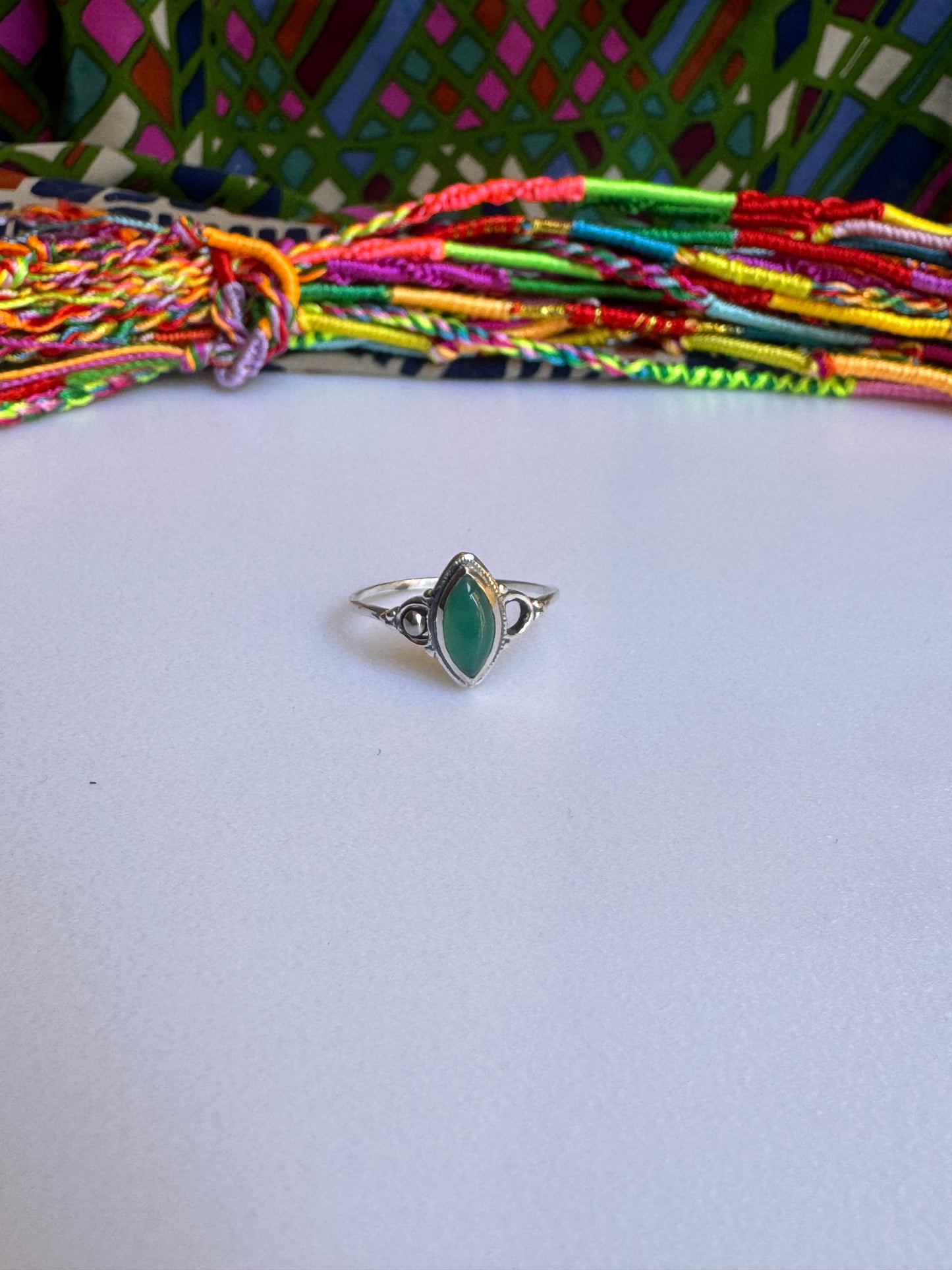 925 silver chrysoprase ring size 19 - G57