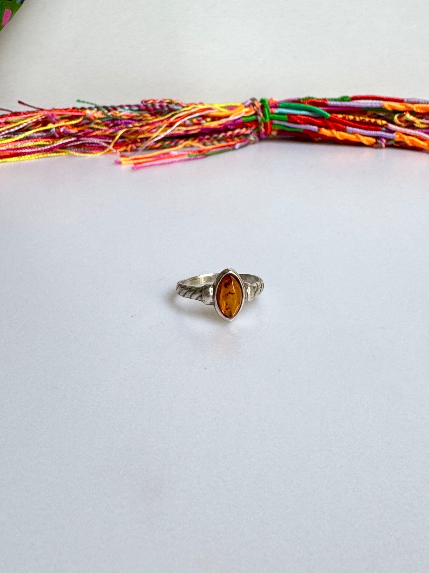 Anello argento 925 ambra misura 16 - 20AMB