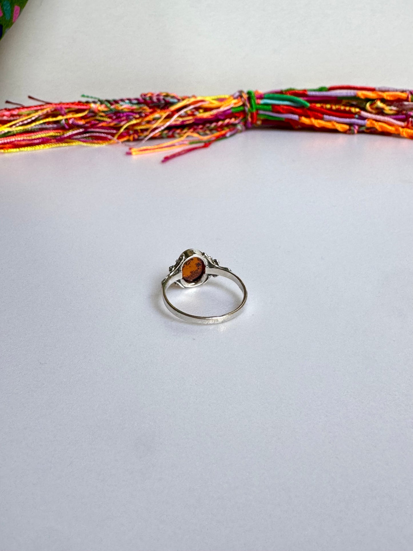 Anello argento 925 ambra misura 13 - 25AMB