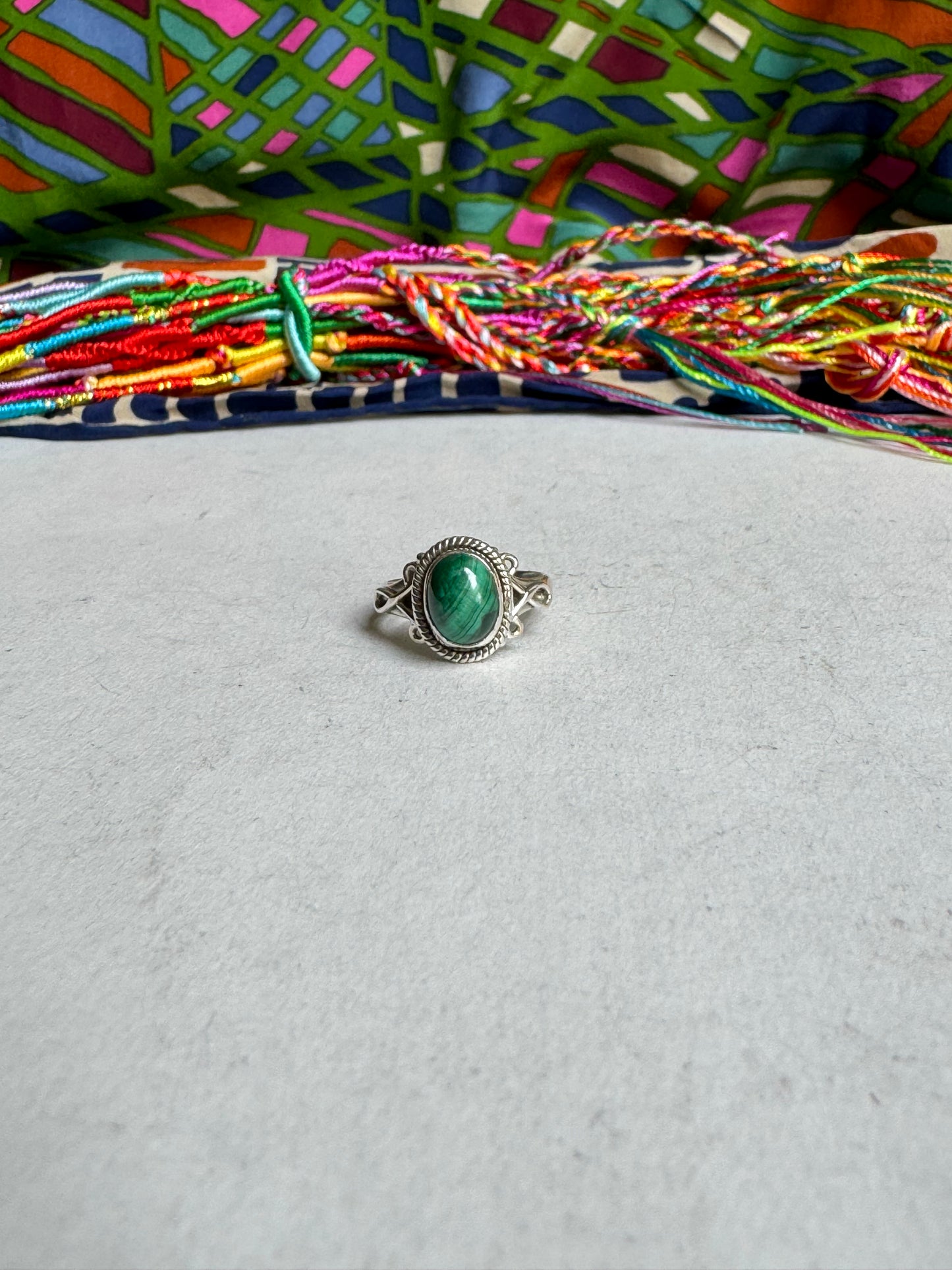 P6 malachite 925 silver ring