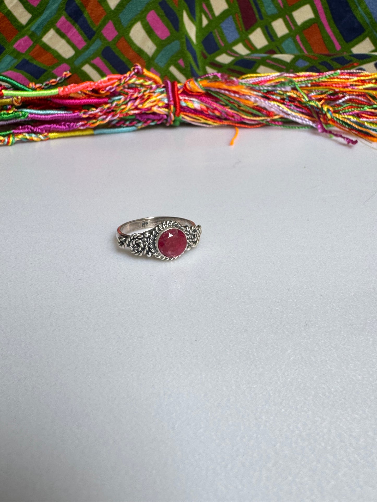 Anello argento 925 radice di rubino misura 18 - 12AM