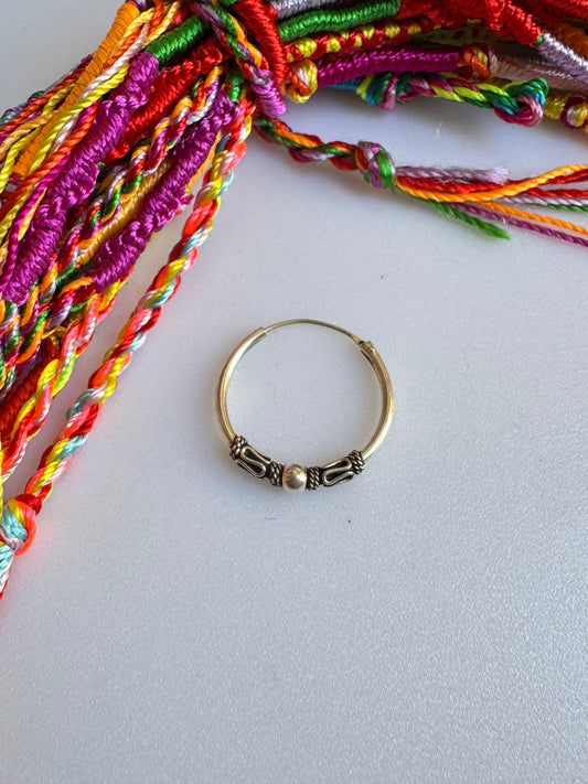 Orecchino cerchio boho argento 925 2cm W33 difettato