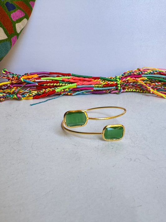 Bracciale pietra rettangolare verde